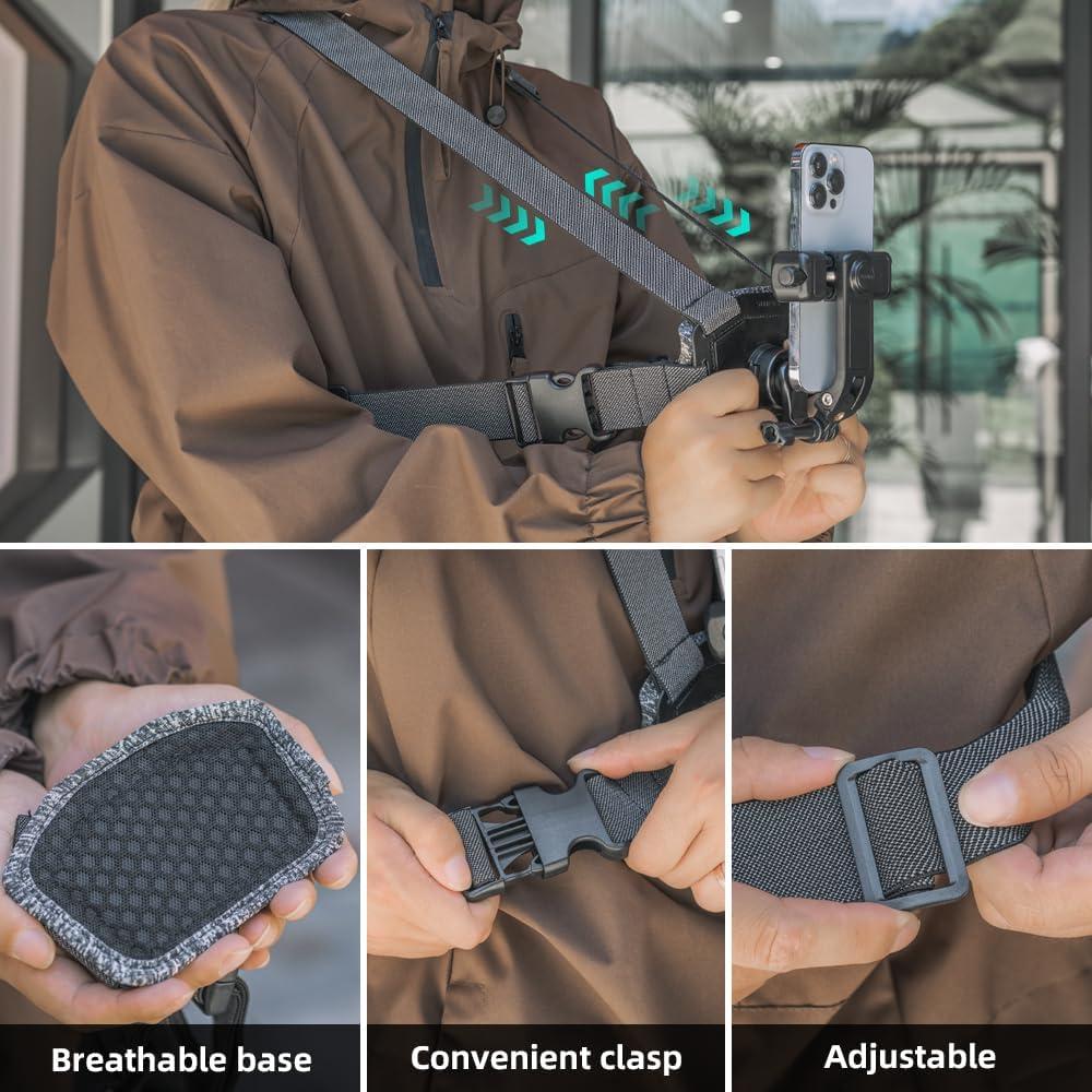 Arnés de Pecho Ajustable SOH M14 para Teléfono y Cámaras