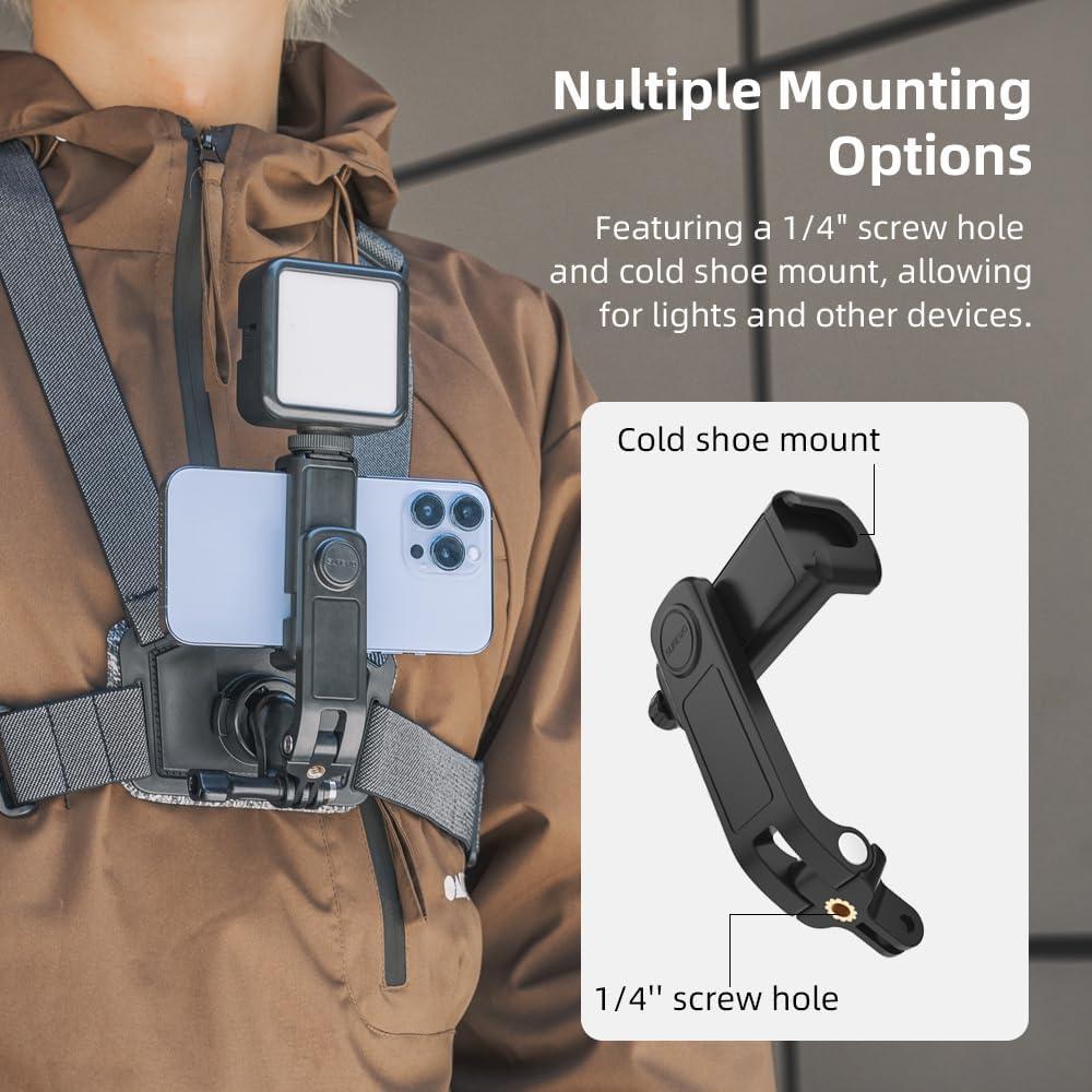 Arnés de Pecho Ajustable SOH M14 para Teléfono y Cámaras