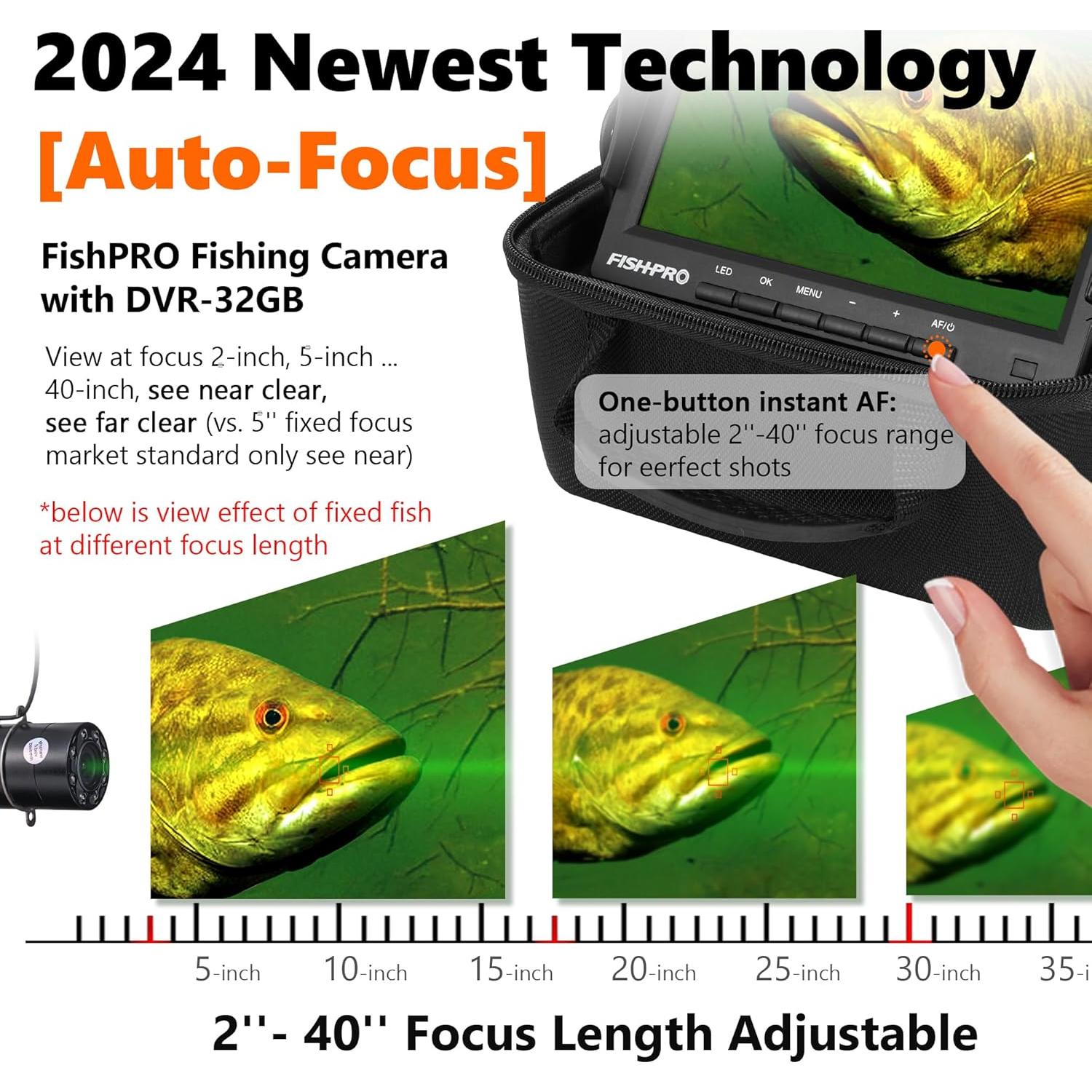 Cámara de Pesca Submarina FishPRO 7" Autofoco 1200TVL 15m