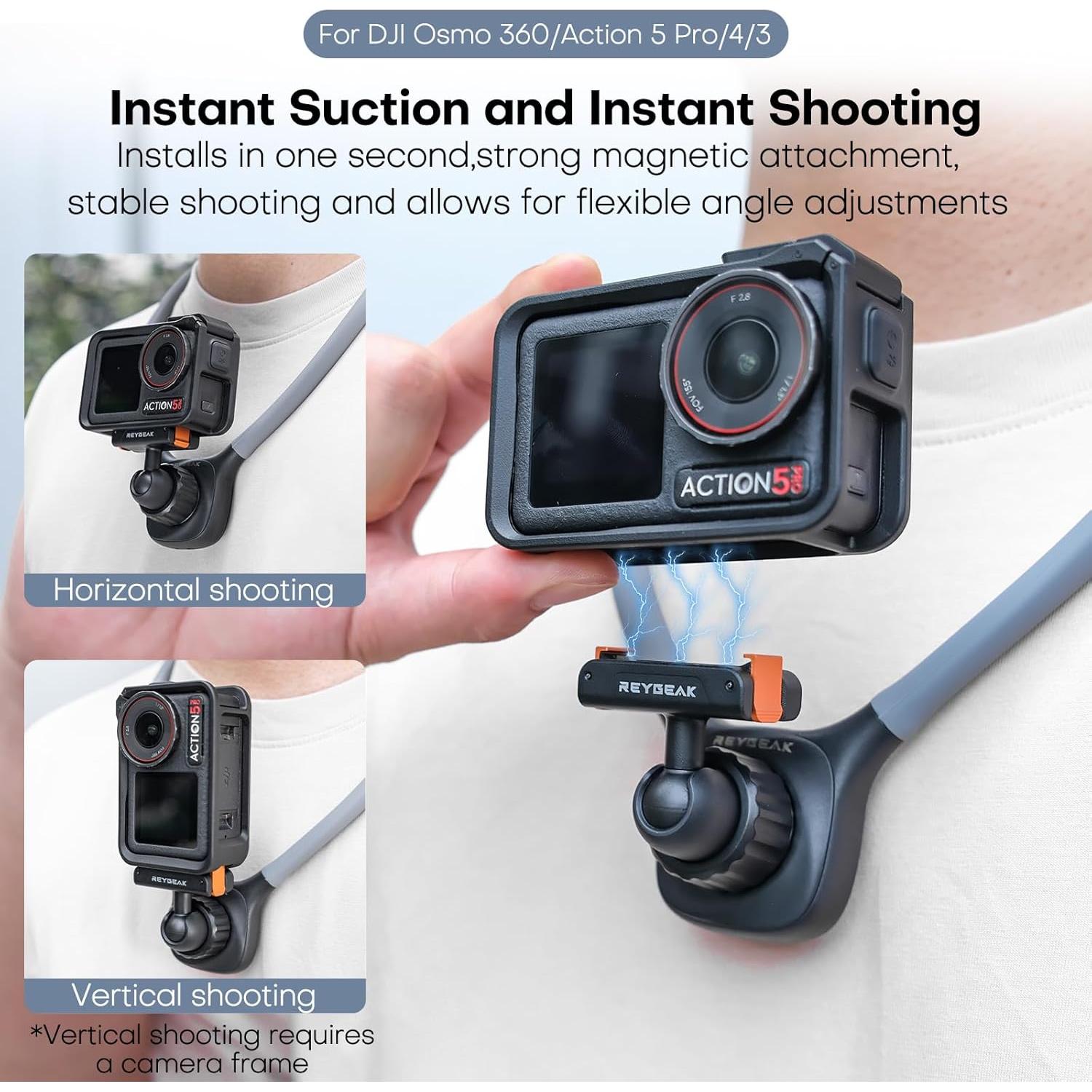 Soporte Magnético para Cuello REYGEAK DJI OSMO Action