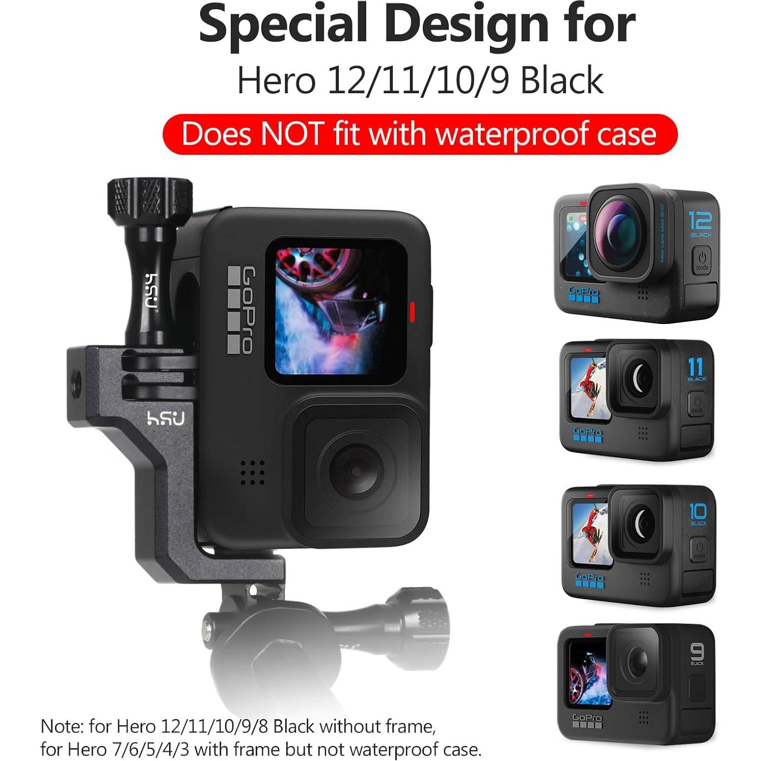 Adaptador Codo Vertical Aluminio HSU para GoPro Hero 9-13