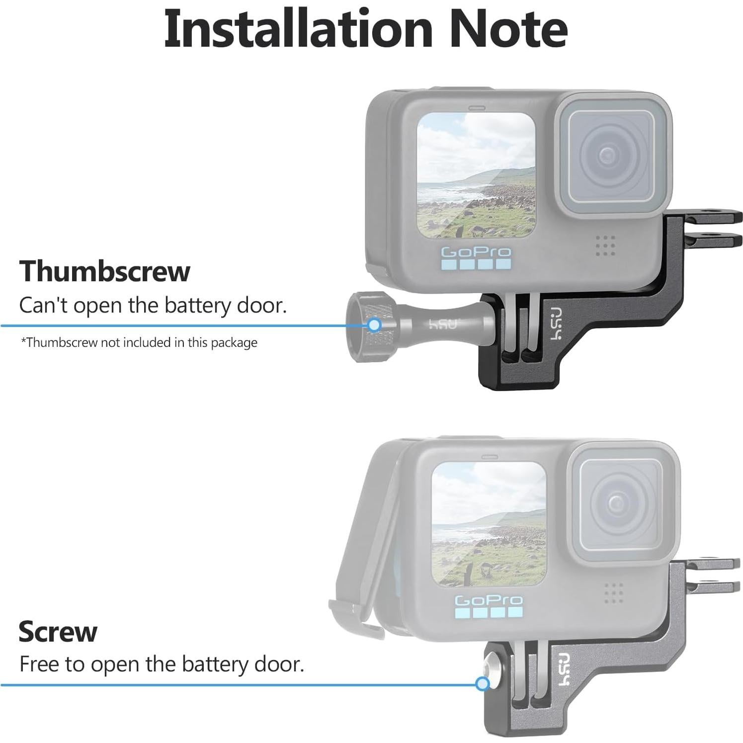 Adaptador Codo Vertical Aluminio HSU para GoPro Hero 9-13