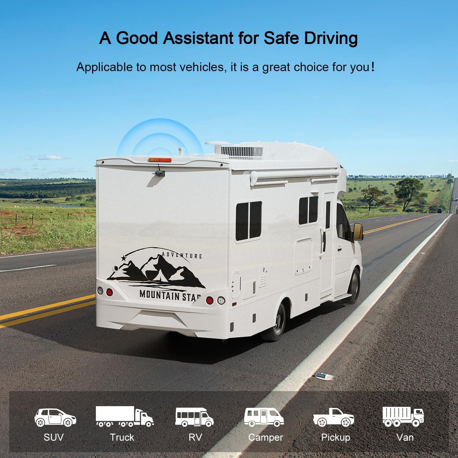 Cámara de Respaldo Solar Fookoo 7" Inalámbrica HD 1080P