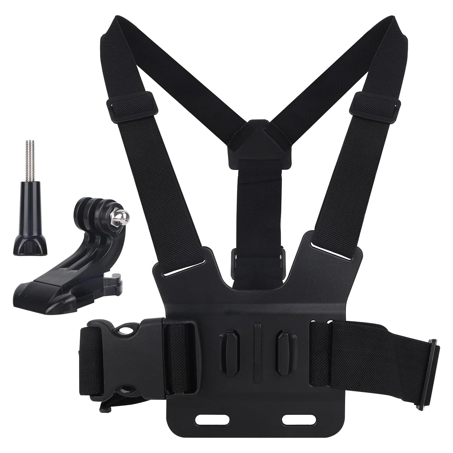 Arnés de Pecho Ajustable Lasuroa para Cámaras AKASO DJI - Negro