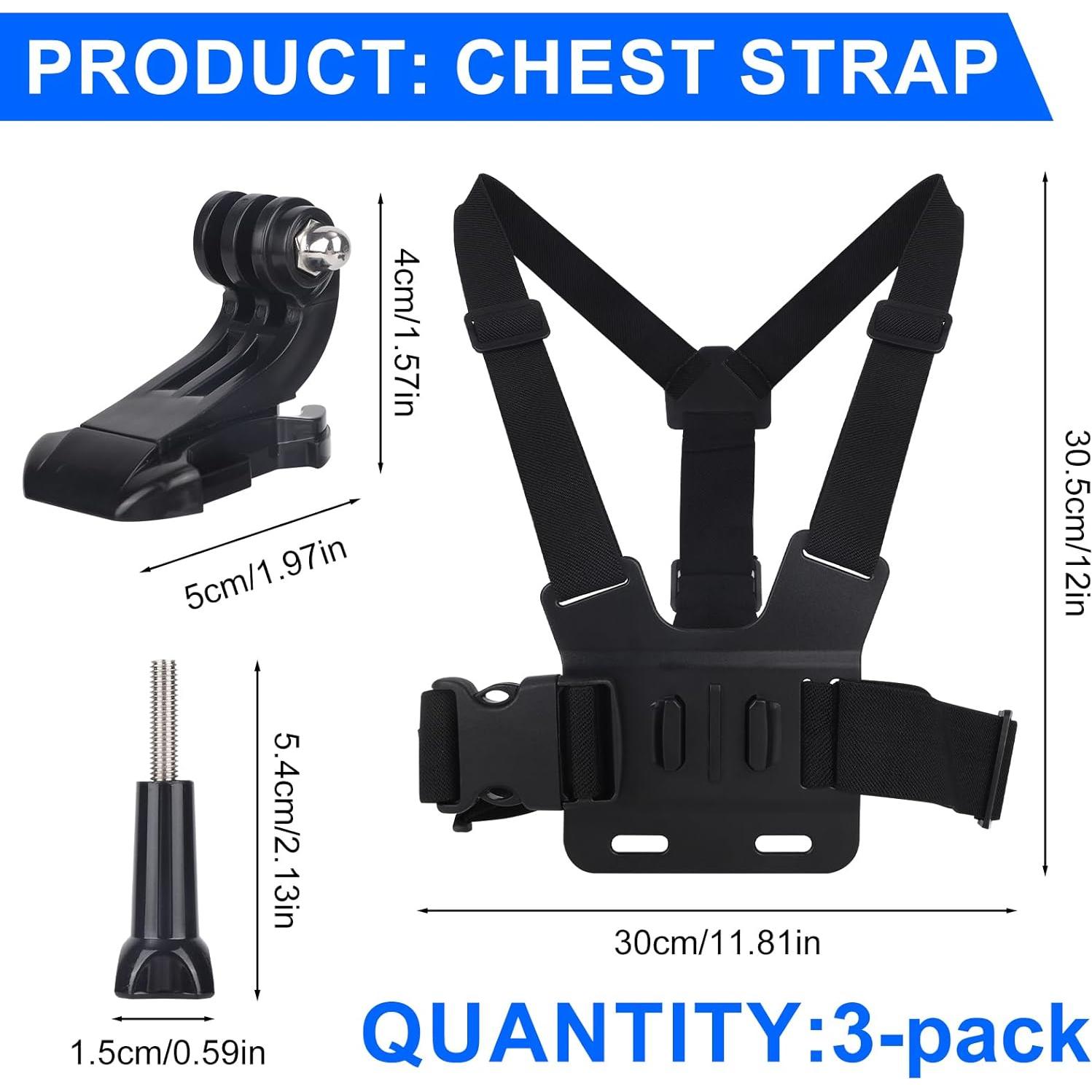 Arnés de Pecho Ajustable Lasuroa para Cámaras AKASO DJI - Negro