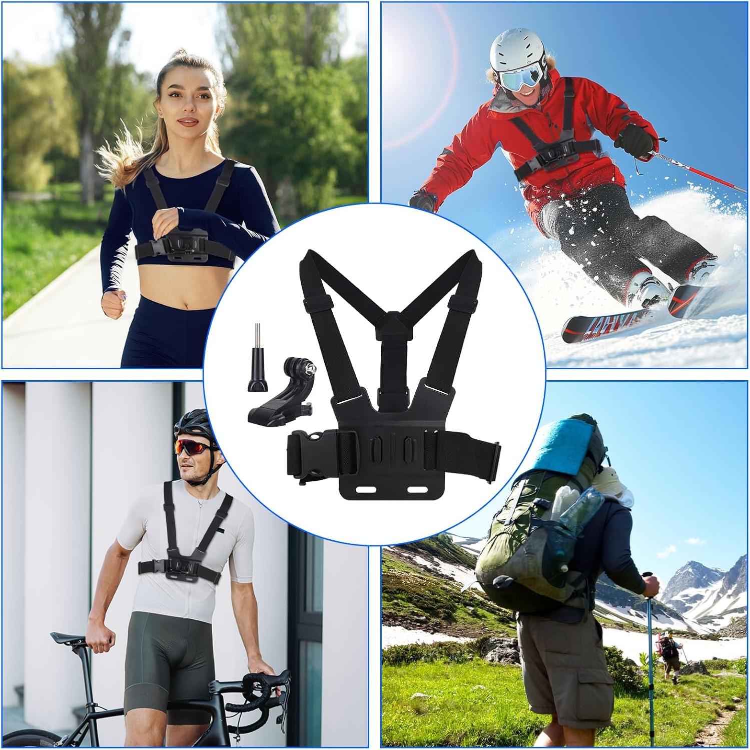 Arnés de Pecho Ajustable Lasuroa para Cámaras AKASO DJI - Negro