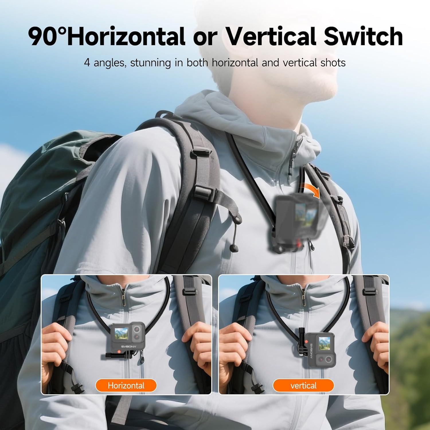 Soporte de Cuello SVBONY 3 en 1 para GoPro e Insta 360