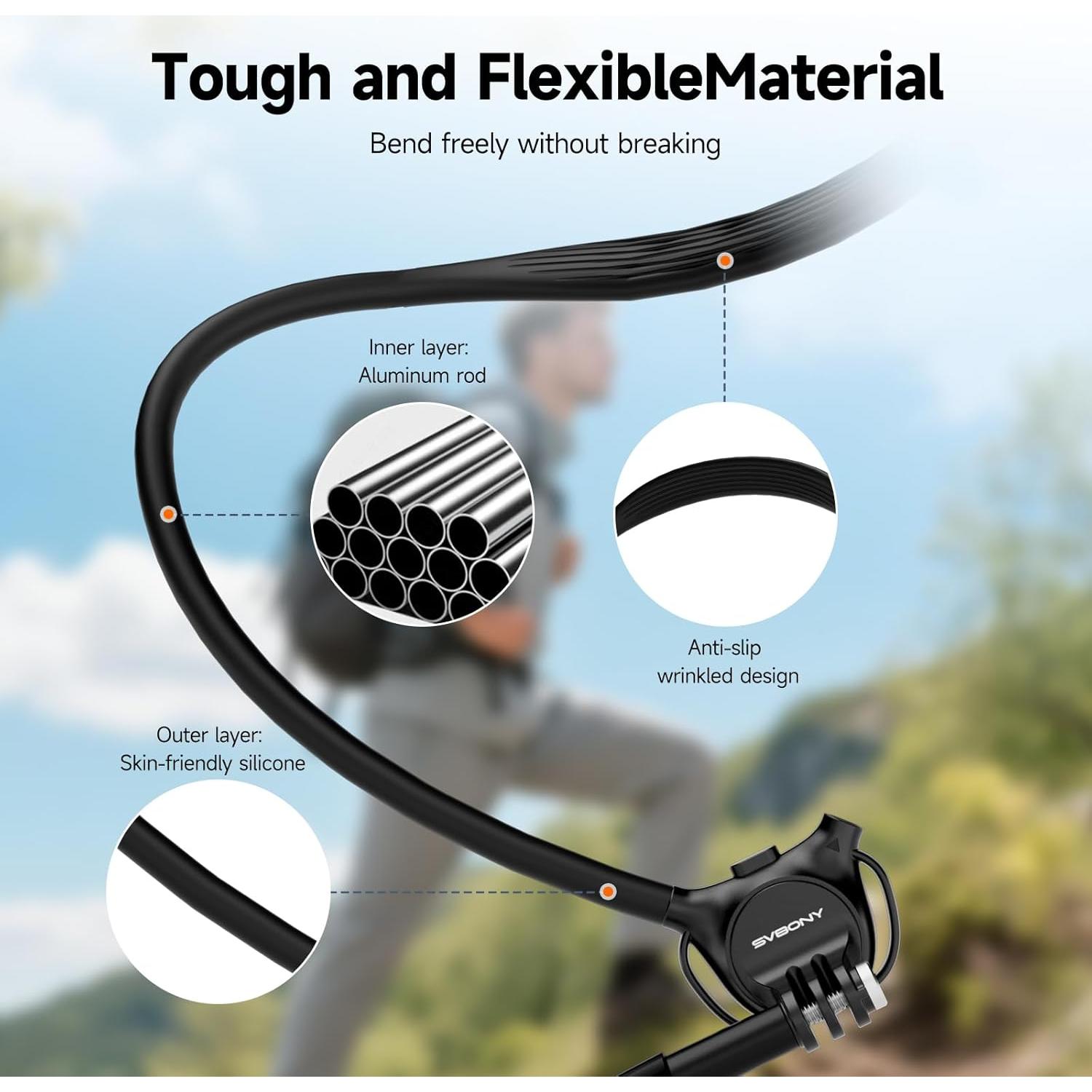 Soporte de Cuello SVBONY 3 en 1 para GoPro e Insta 360