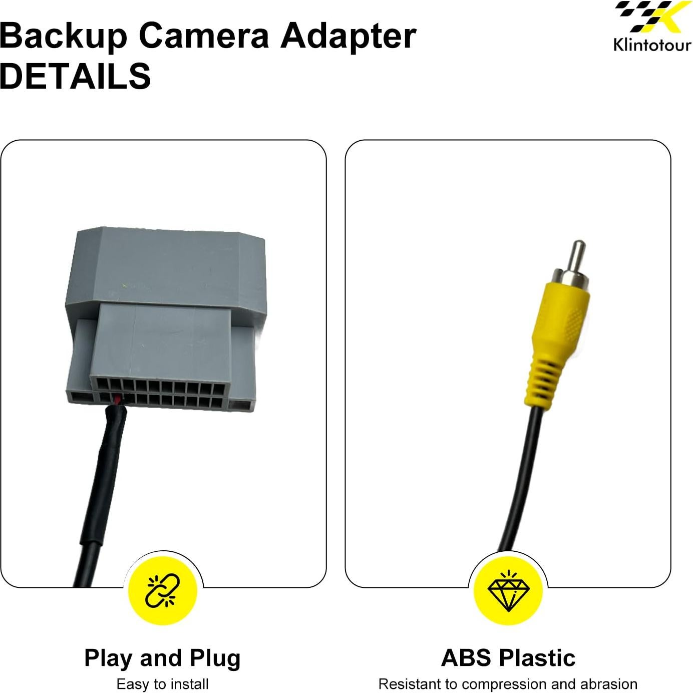 Adaptador de cámara de respaldo Klintotour para Chrysler/Dodge/Jeep/Volkswagen