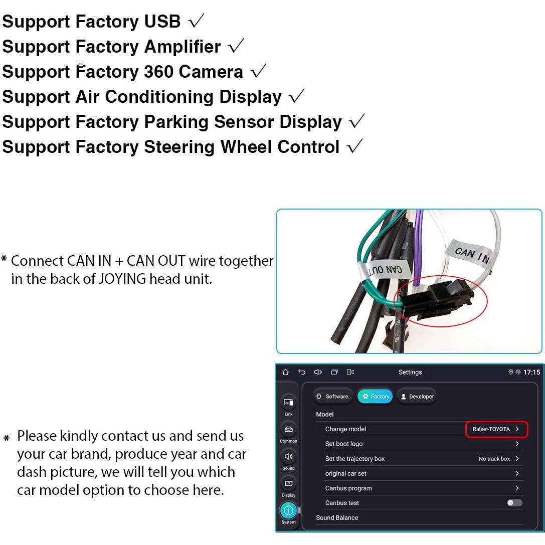 Adaptador de Cable de Alimentación Joying TU-CAN-N para Toyota
