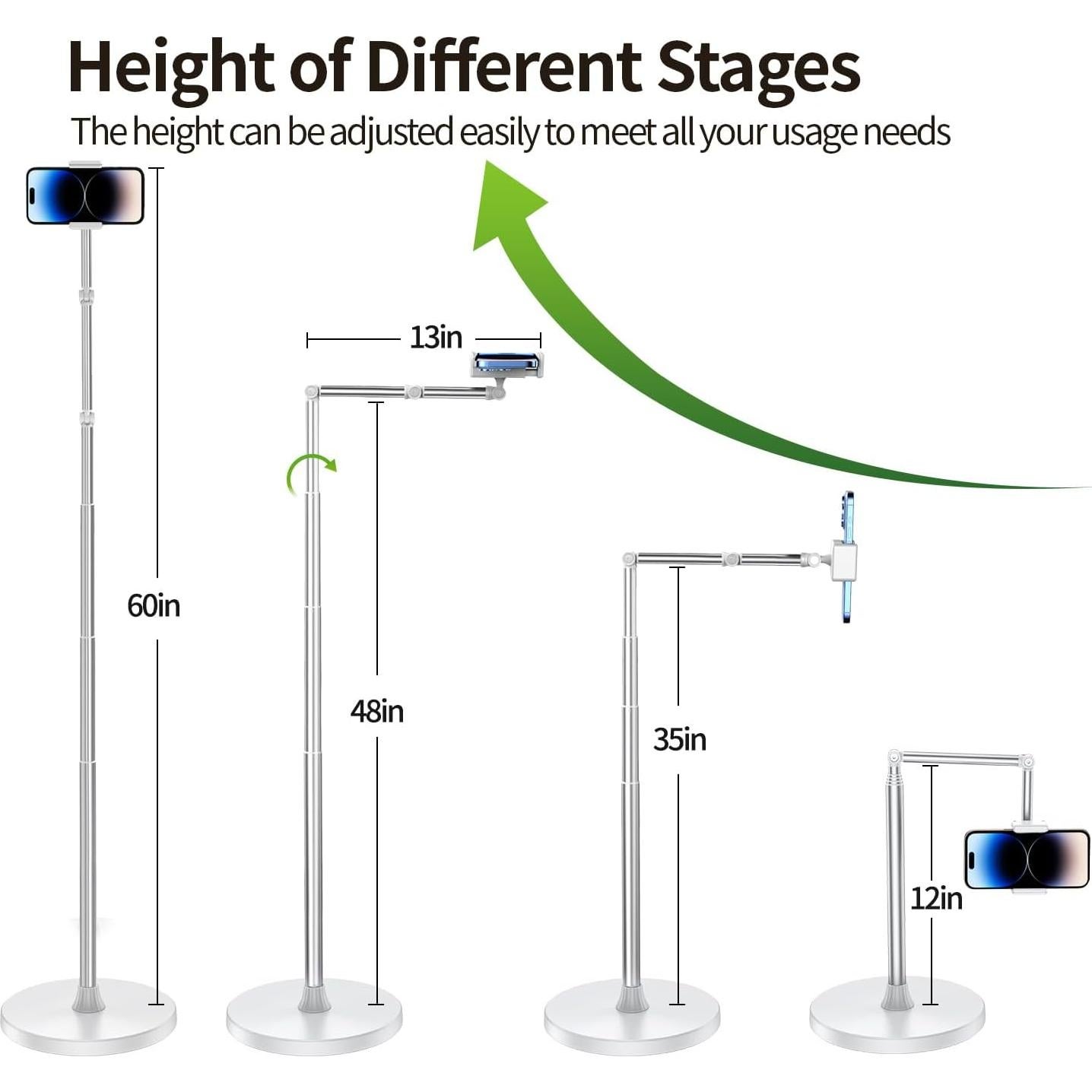 Soporte de Teléfono de Piso Stjiatu Ajustable 62.9 cm