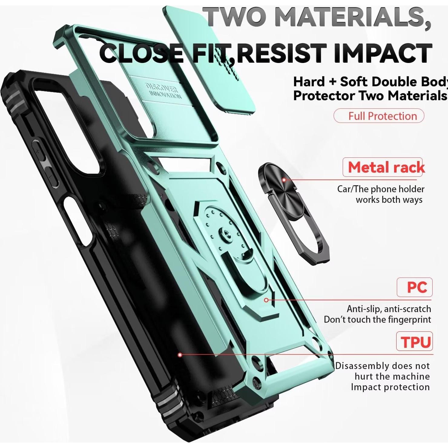 Funda protectora Samsung Galaxy A05S con soporte y vidrio templado