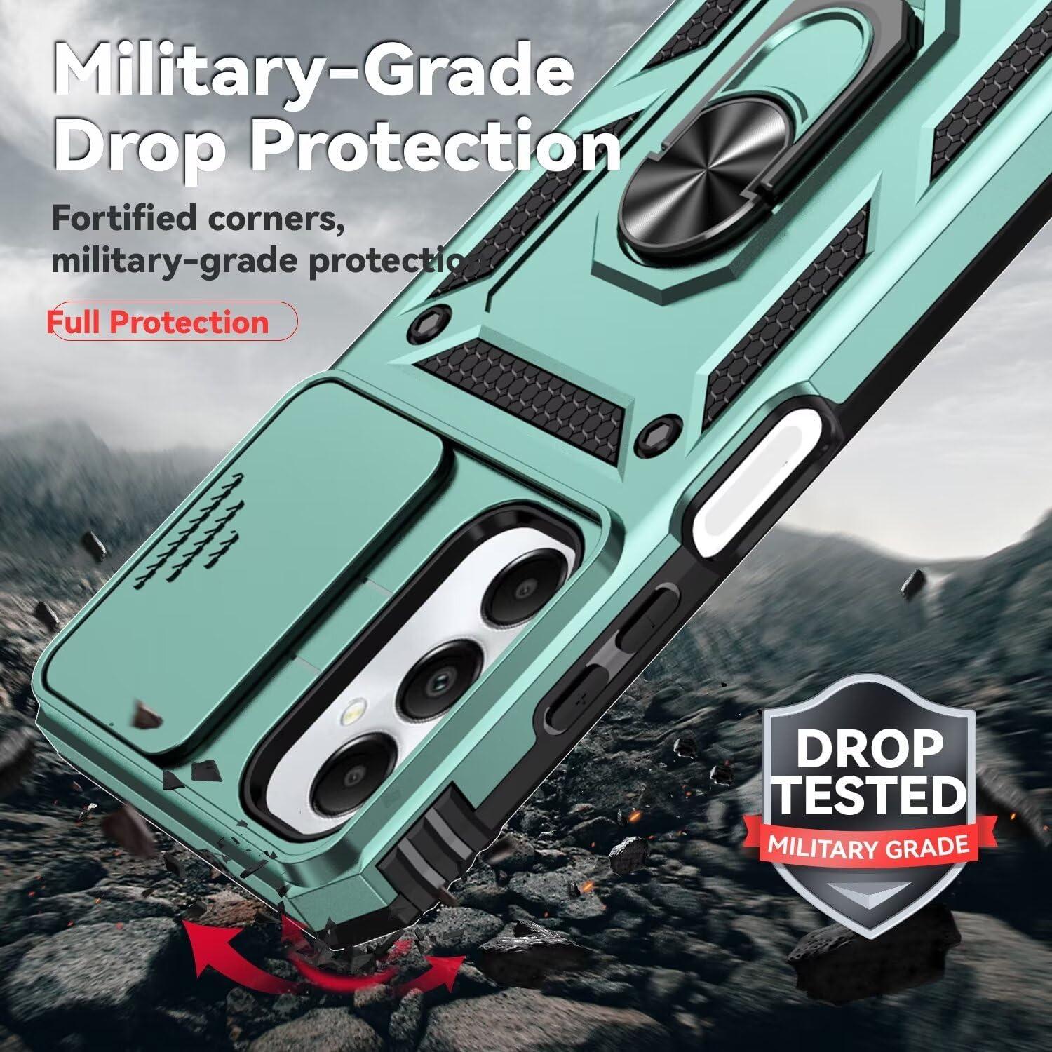 Funda protectora Samsung Galaxy A05S con soporte y vidrio templado