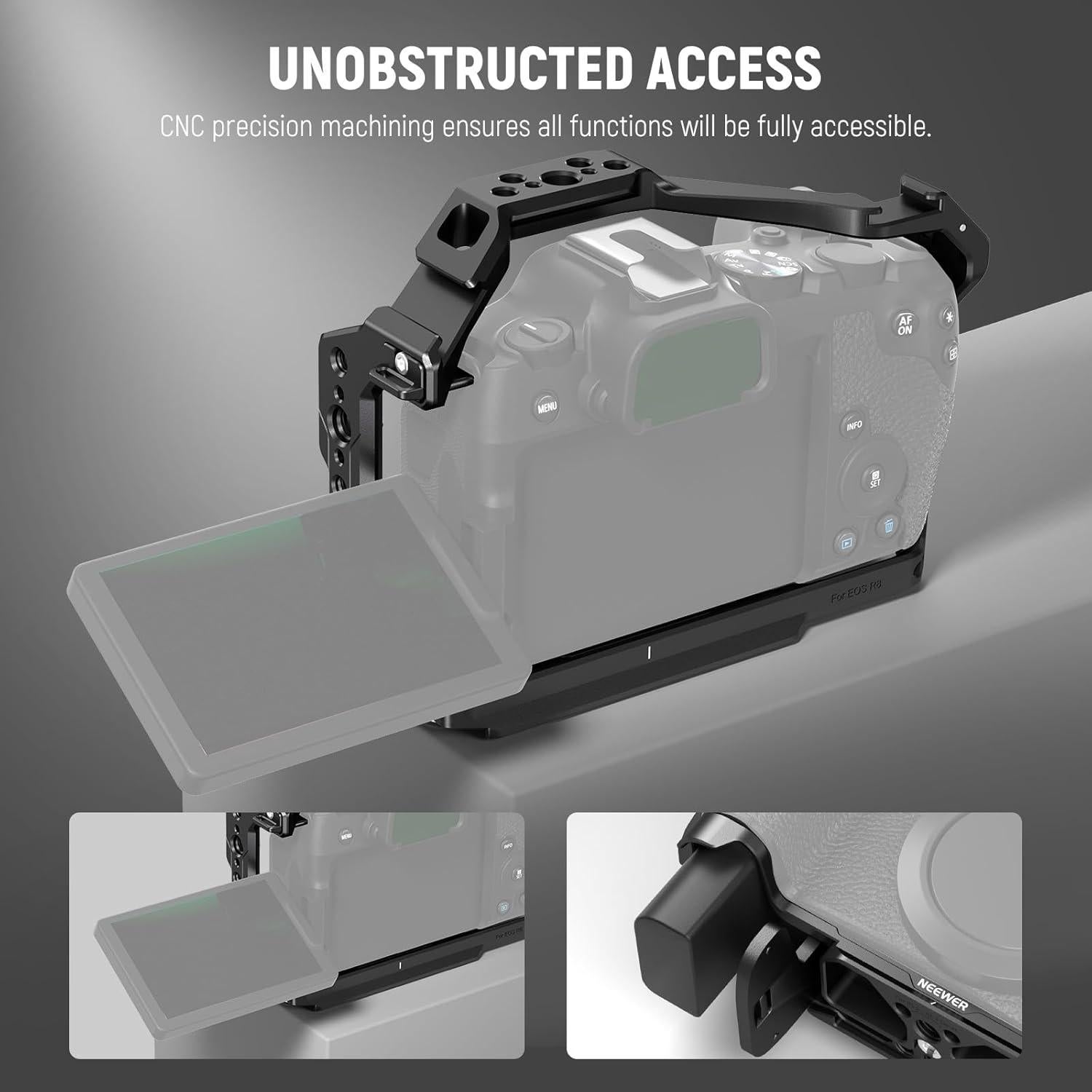 Jaula de Cámara NEEWER para Canon R8 - Aluminio, Ligera y Segura