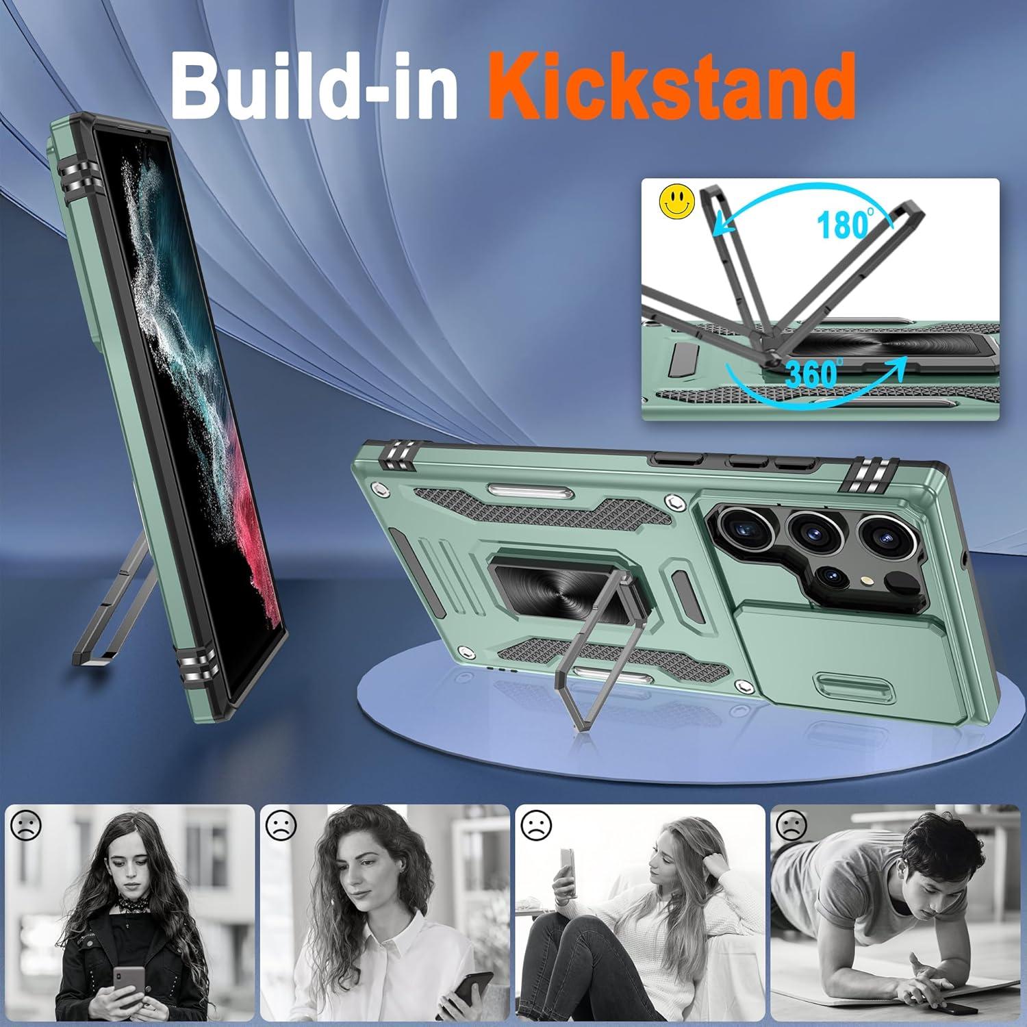 Funda Samsung Galaxy S22 Ultra 6.8" Verde Alpino + 2 Protectores HD