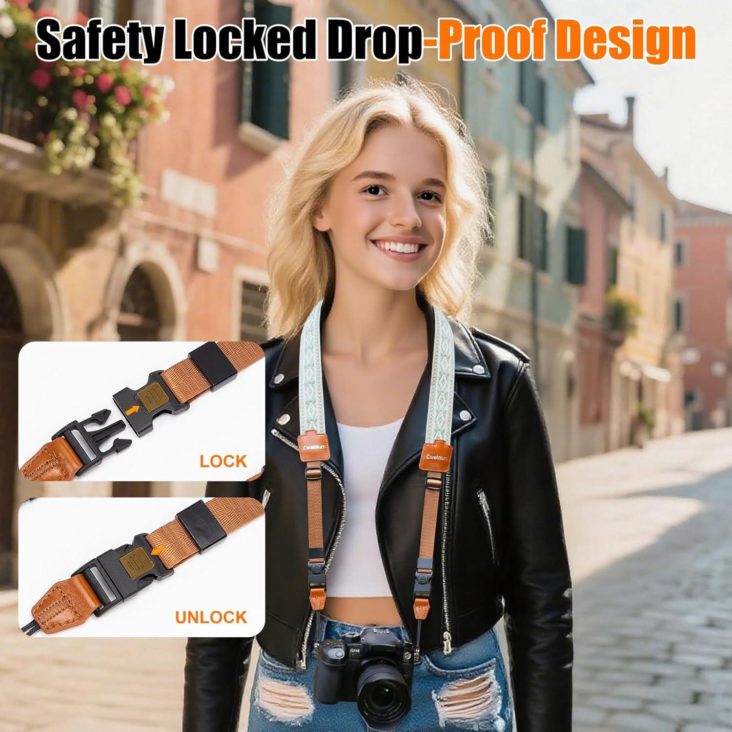 Correa de Cámara Cwatcun Floral Bohemia Ajustable 120-140 cm