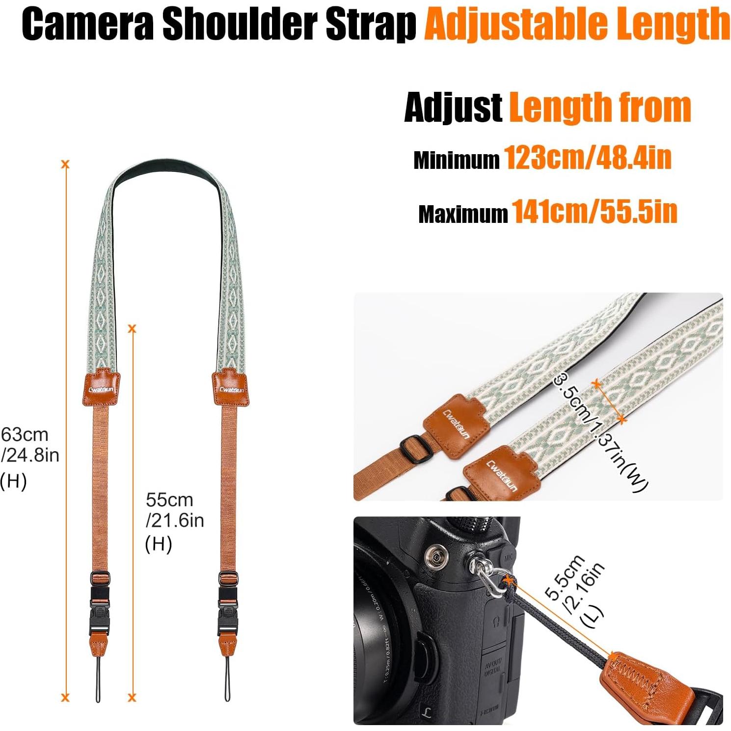 Correa de Cámara Cwatcun Floral Bohemia Ajustable 120-140 cm