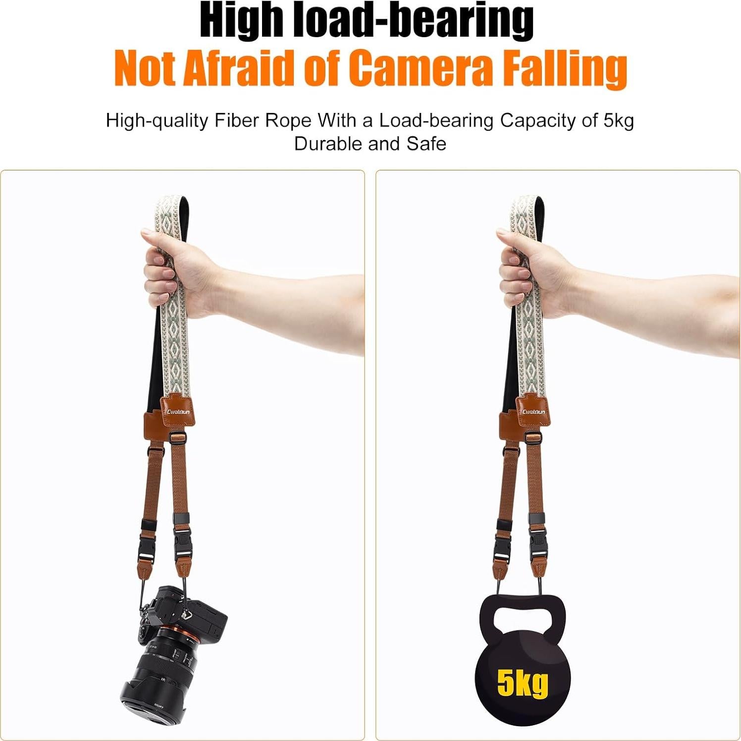 Correa de Cámara Cwatcun Floral Bohemia Ajustable 120-140 cm