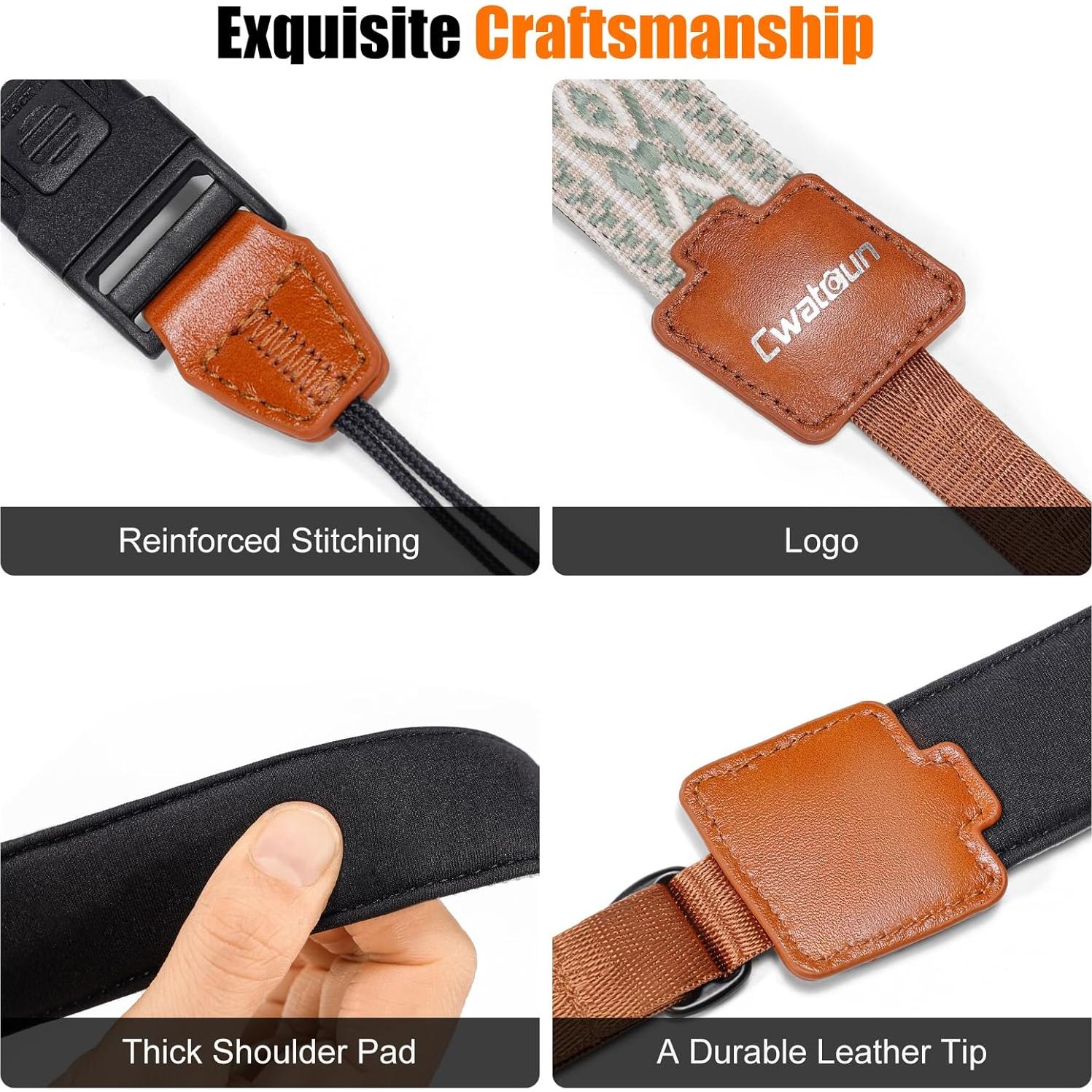 Correa de Cámara Cwatcun Floral Bohemia Ajustable 120-140 cm