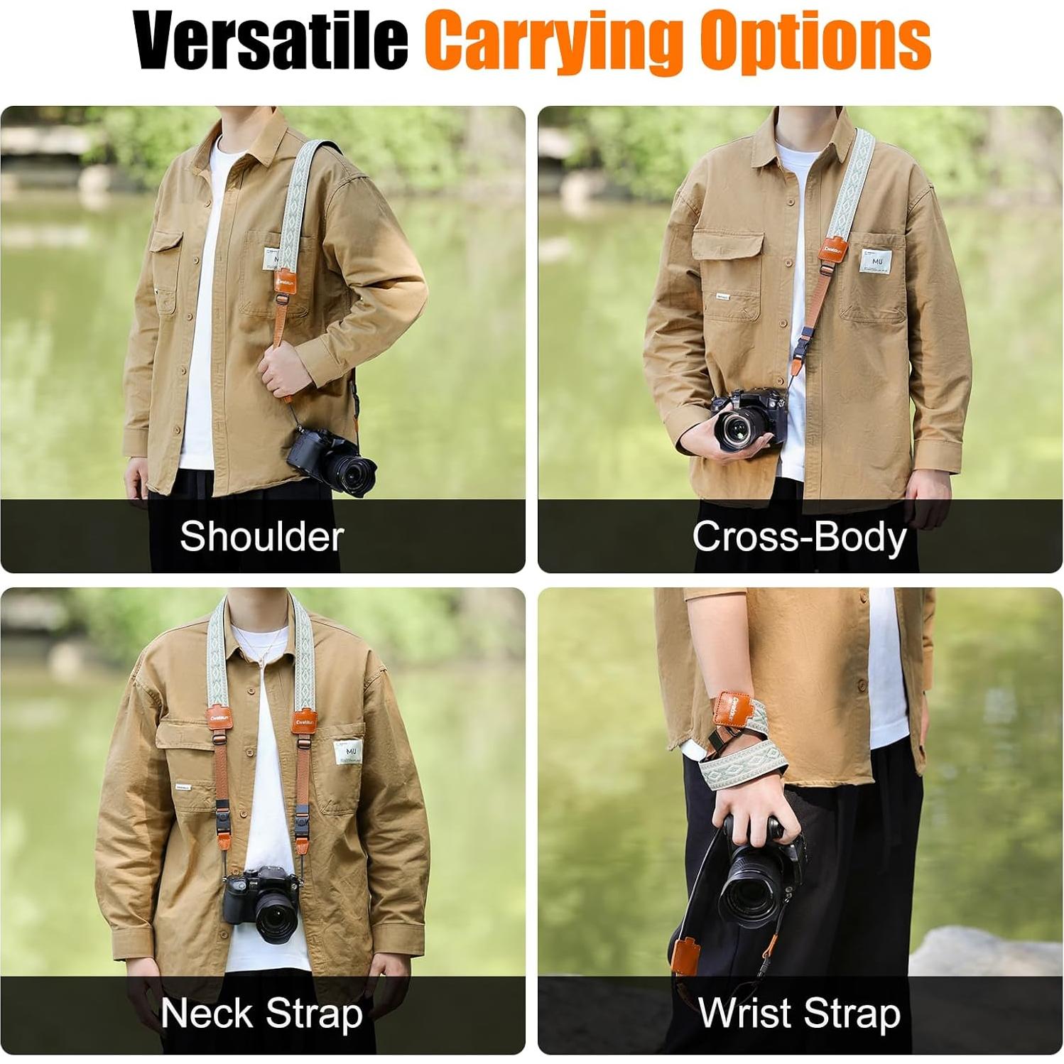 Correa de Cámara Cwatcun Floral Bohemia Ajustable 120-140 cm