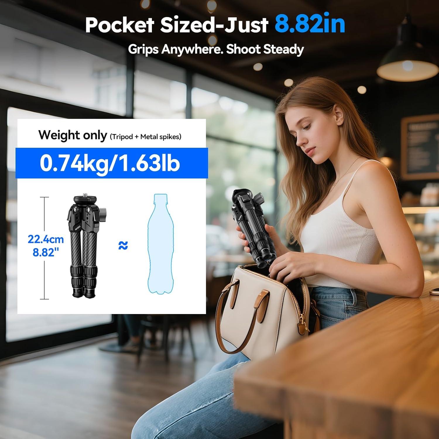 Trípode Mini SIRUI AM-223LS Fibra de Carbono 15kg 0.74kg