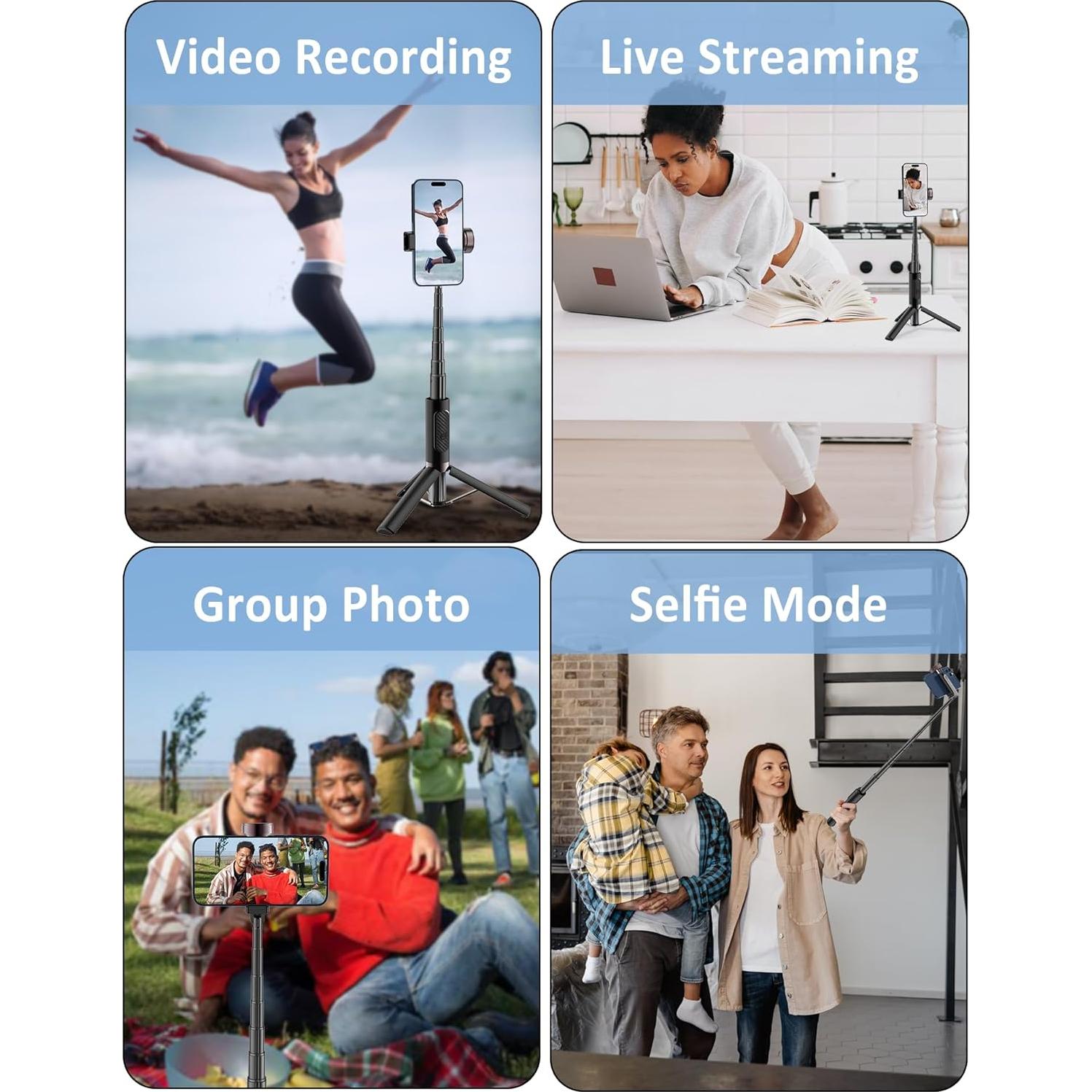 Trípode de Aluminio Plegable pperfcoo para Selfies 83.8 cm