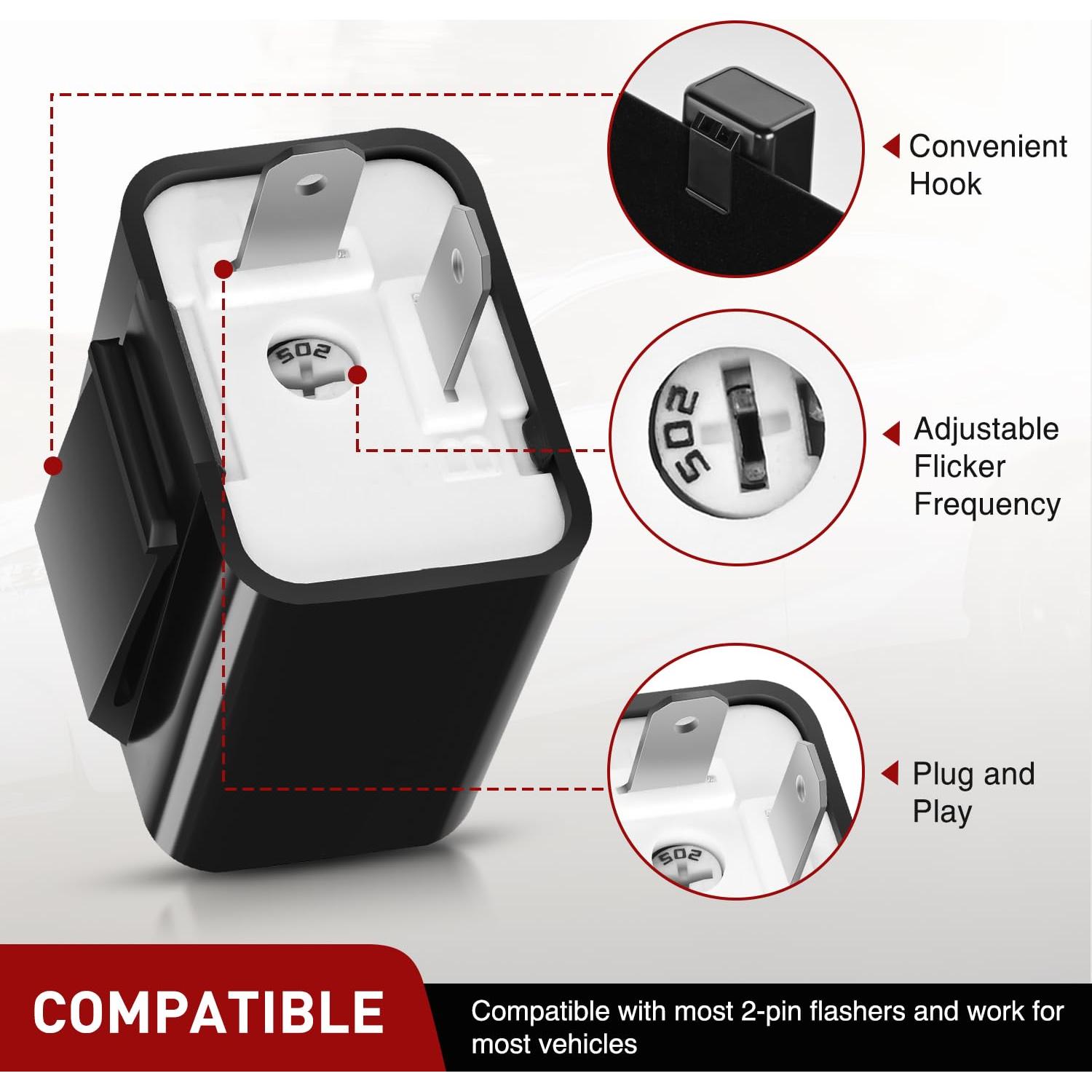 Relé Intermitente Electrónico Nilight 2 Pines 12V Ajustable
