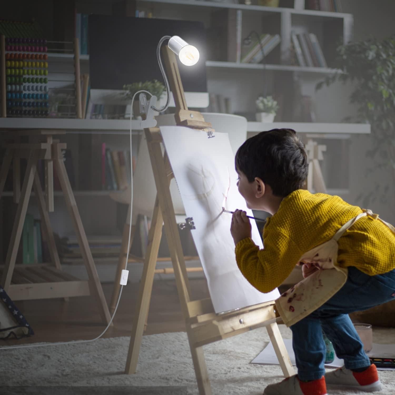 Portalámparas de Clip FEYAIM 2PCS Flexibles Luz Nocturna