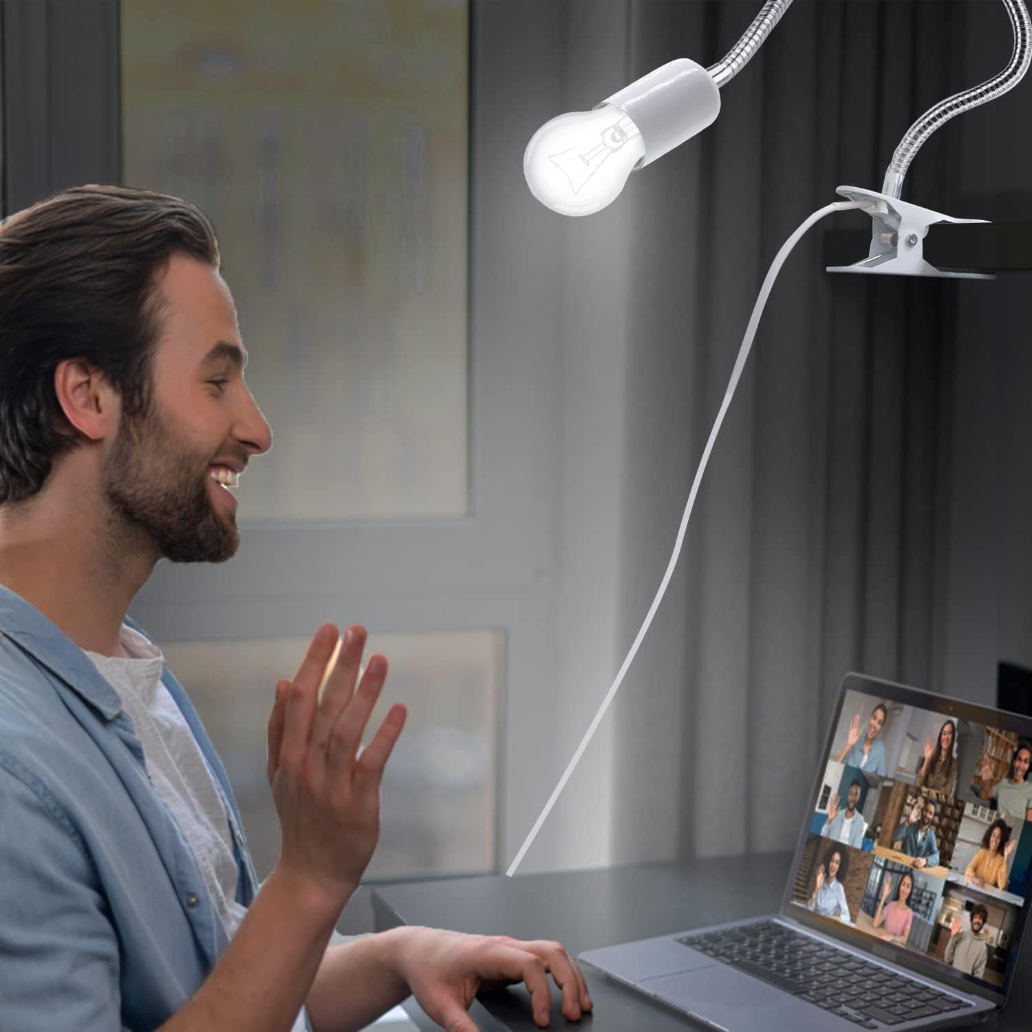 Portalámparas de Clip FEYAIM 2PCS Flexibles Luz Nocturna