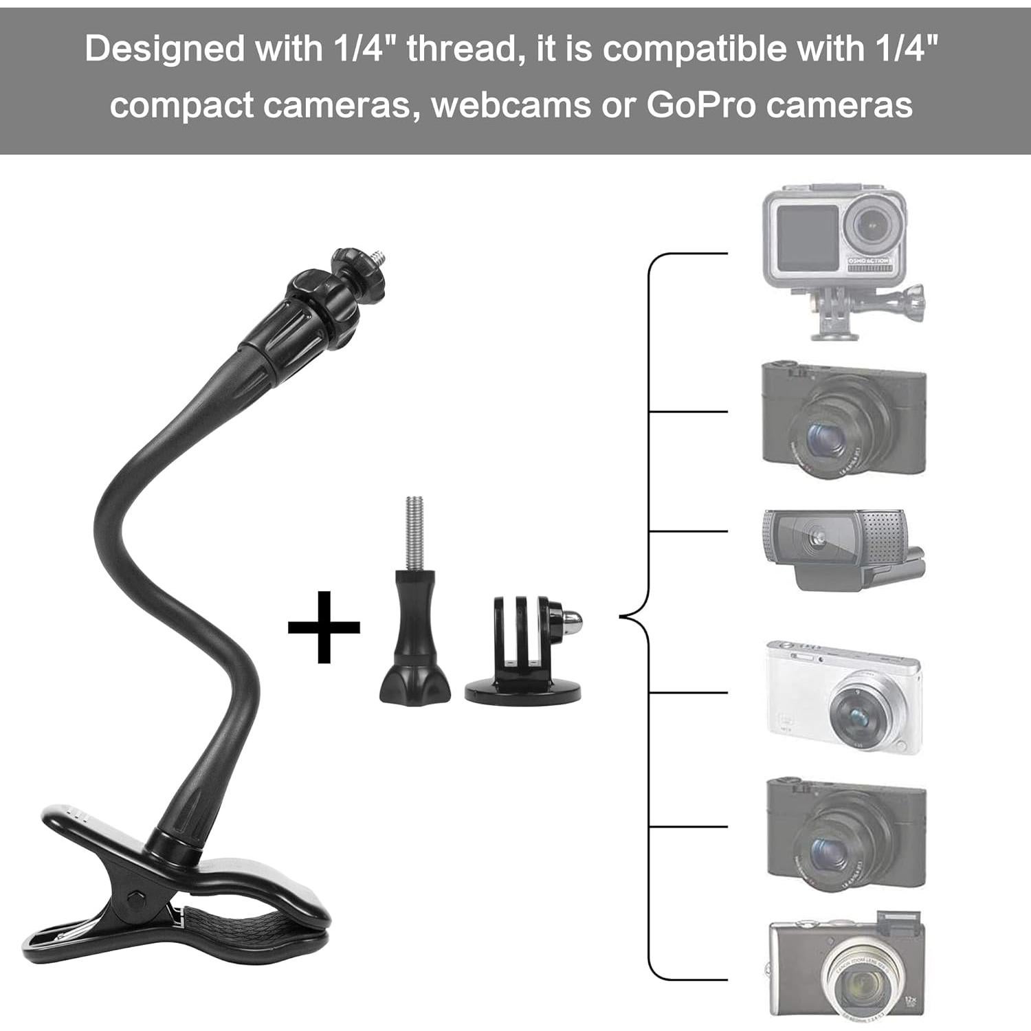 Soporte de Abrazadera Flexible Treabow para Webcam y GoPro