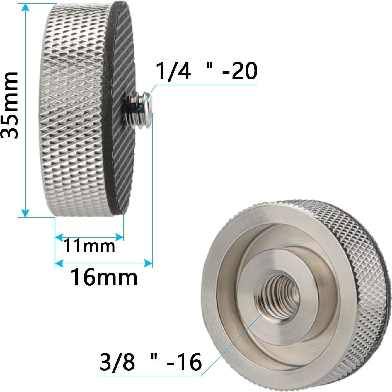 Cabezal de Bola Mini CAMVATE 1/4"-20 con Adaptador y Abrazadera