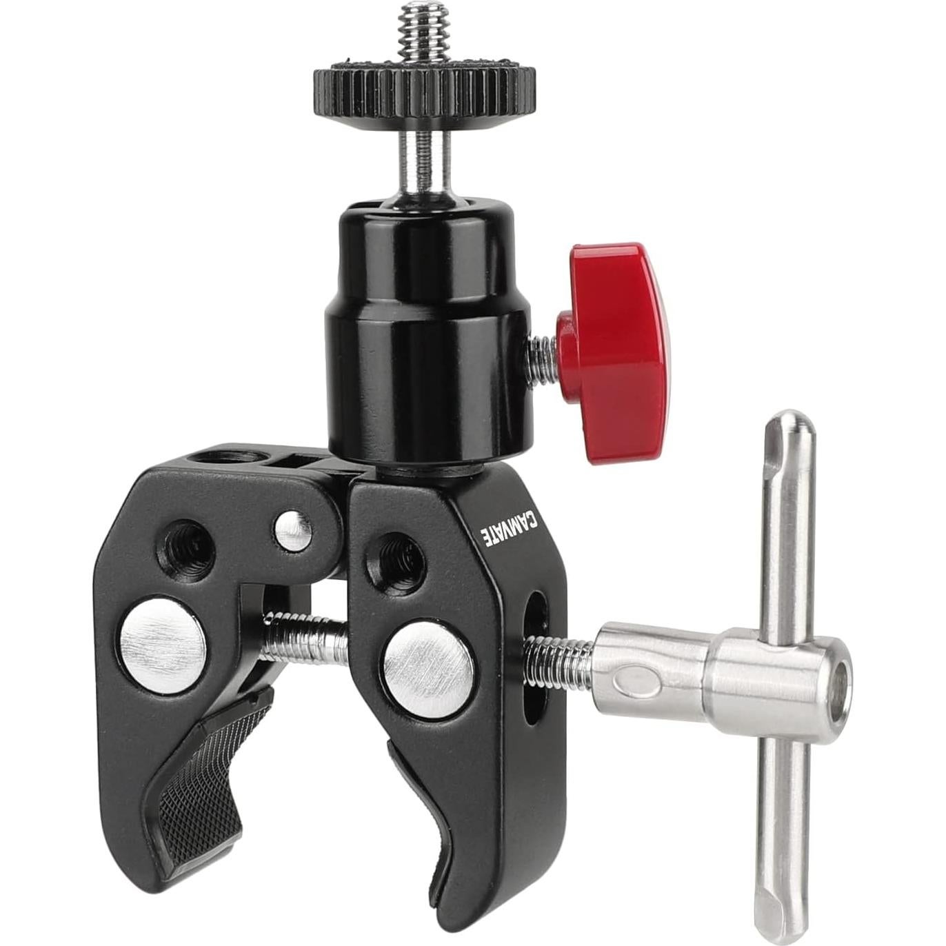 Cabezal de Bola Mini CAMVATE 1/4"-20 con Adaptador y Abrazadera