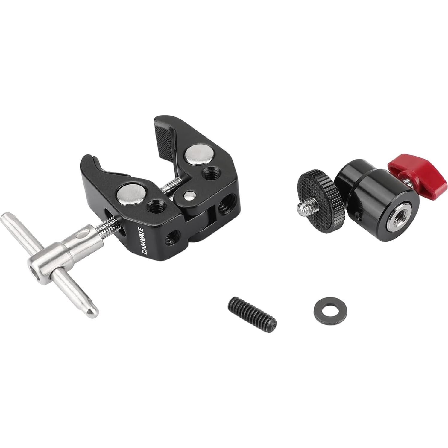 Cabezal de Bola Mini CAMVATE 1/4"-20 con Adaptador y Abrazadera