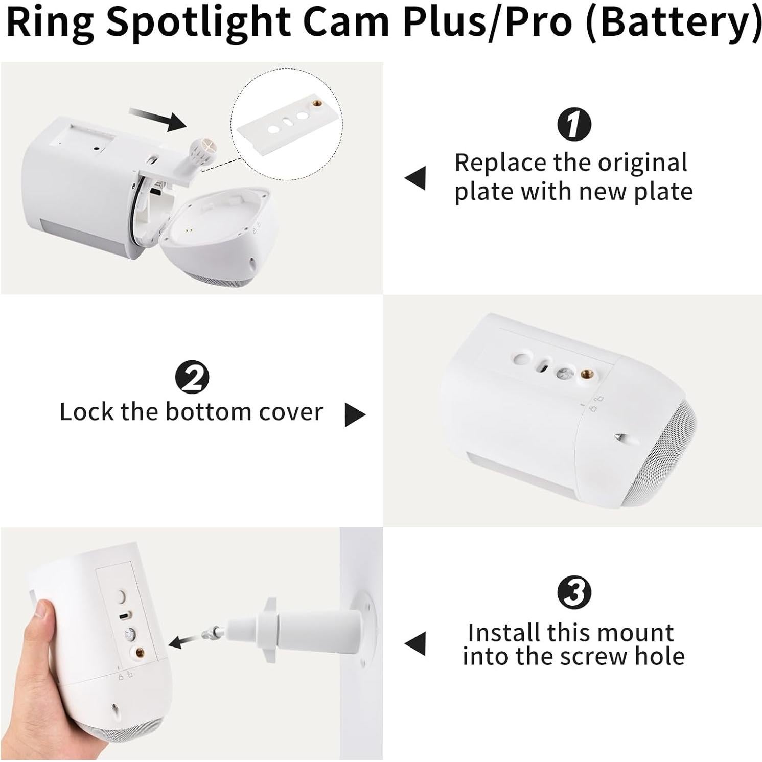 Soporte de Pared Ajustable SKY Direct para Ring Cam Batería - Paquete de 2