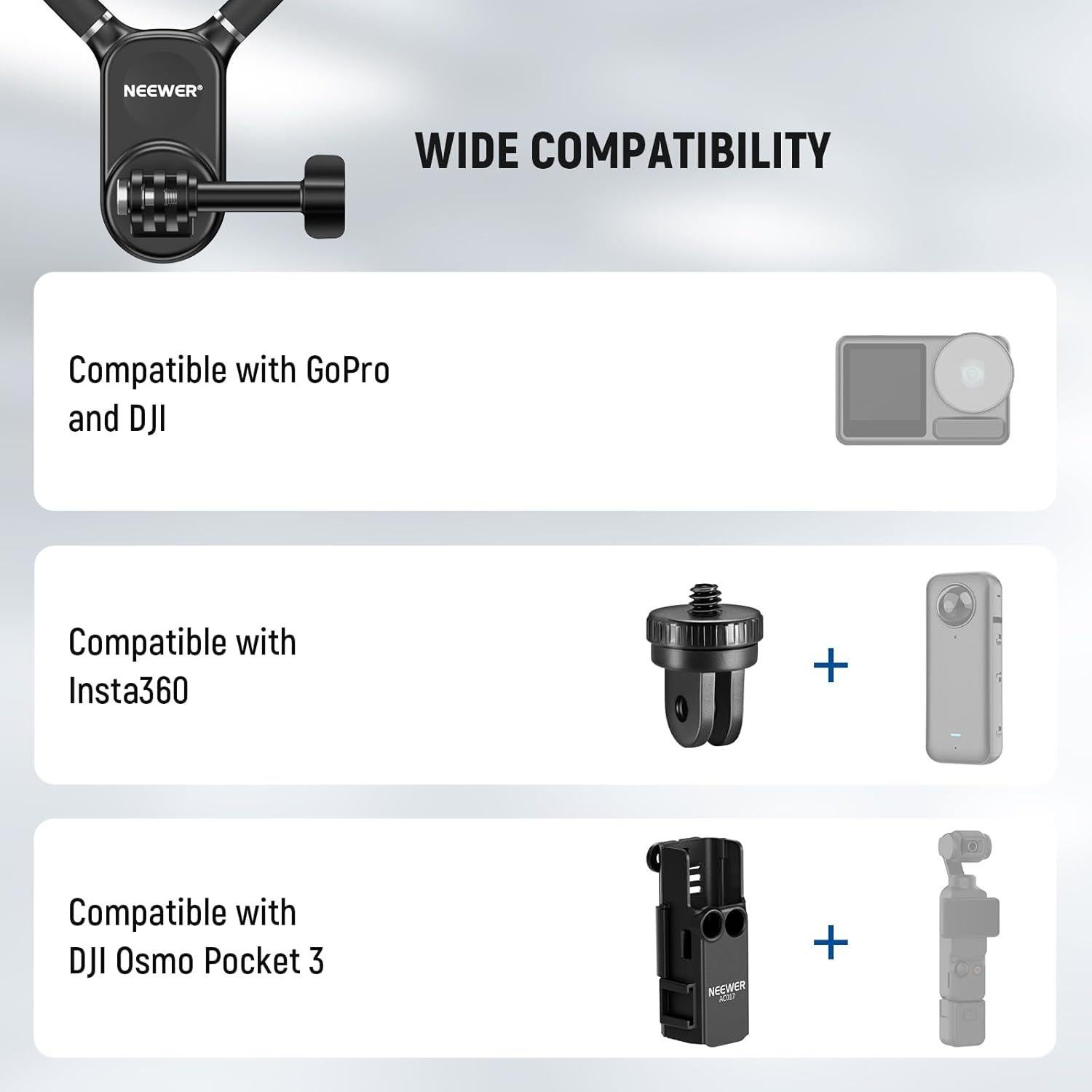 Soporte Magnético para Cuello NEEWER GP39 para Cámara de Acción