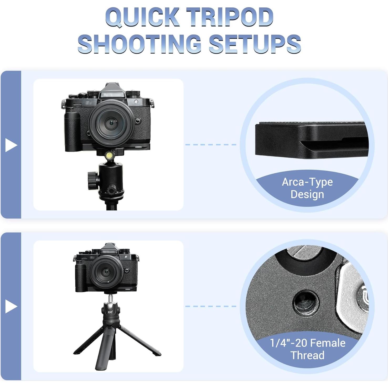 Mango de Metal JJC para Cámara Nikon Zf con Soporte AirTag