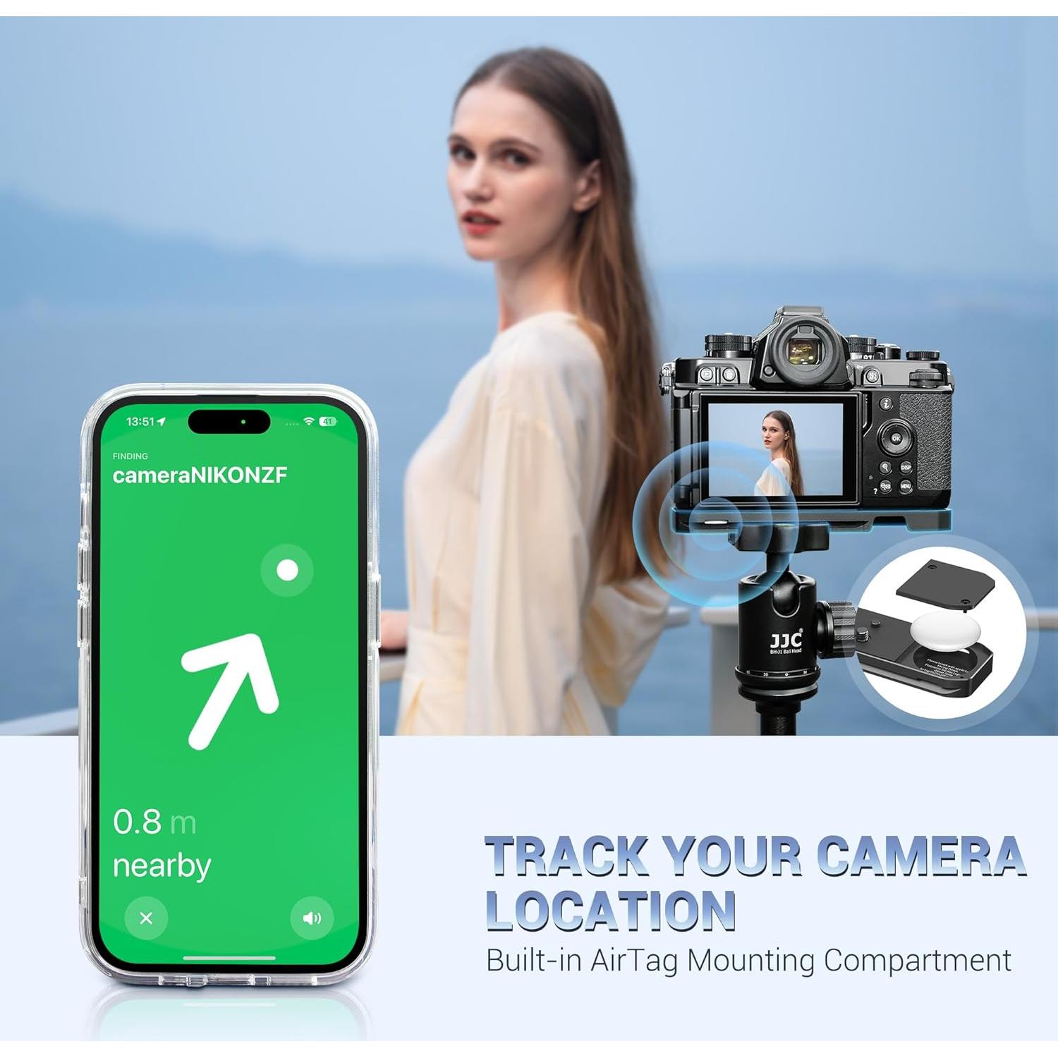 Mango de Metal JJC para Cámara Nikon Zf con Soporte AirTag