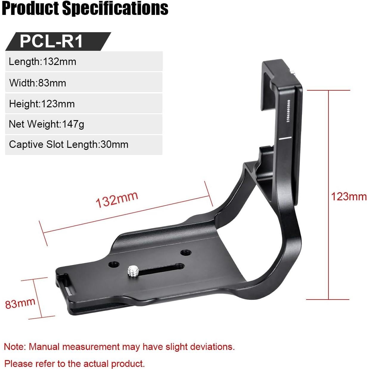 Soporte en L SUNWAYFOTO PCL-R1 para Cámara Canon EOS R1