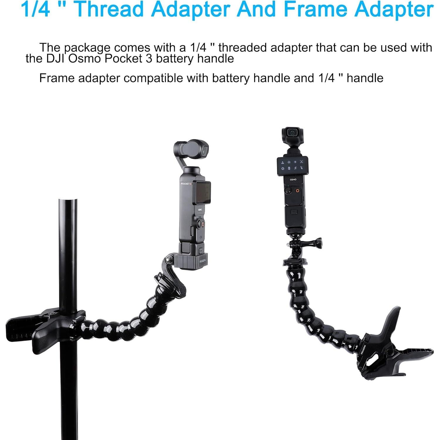 Soporte de Sujeción PellKing Gooseneck para DJI Osmo Pocket 3 y GoPro