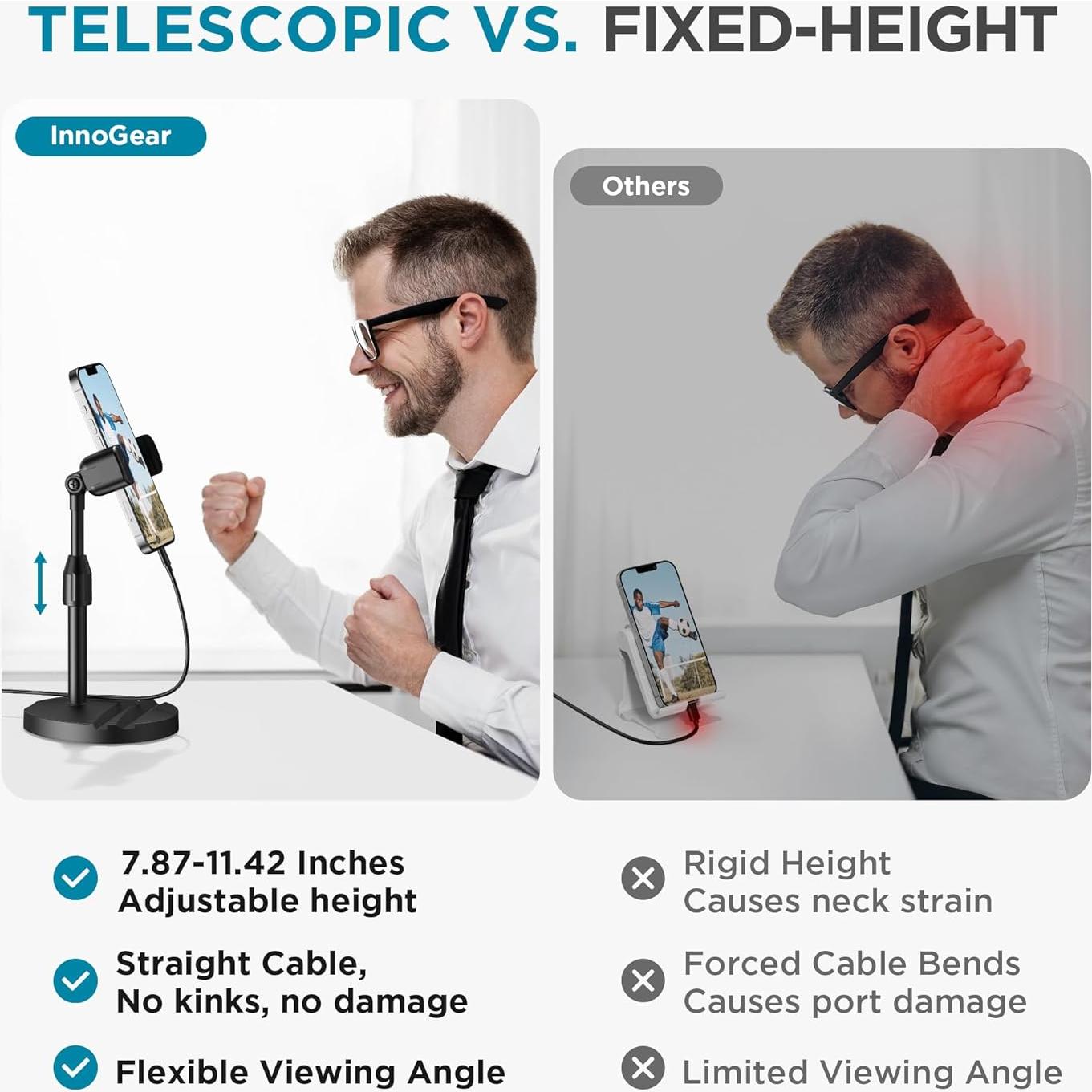 Soporte Telescópico para Webcam InnoGear WTS29 con Soporte para Teléfono