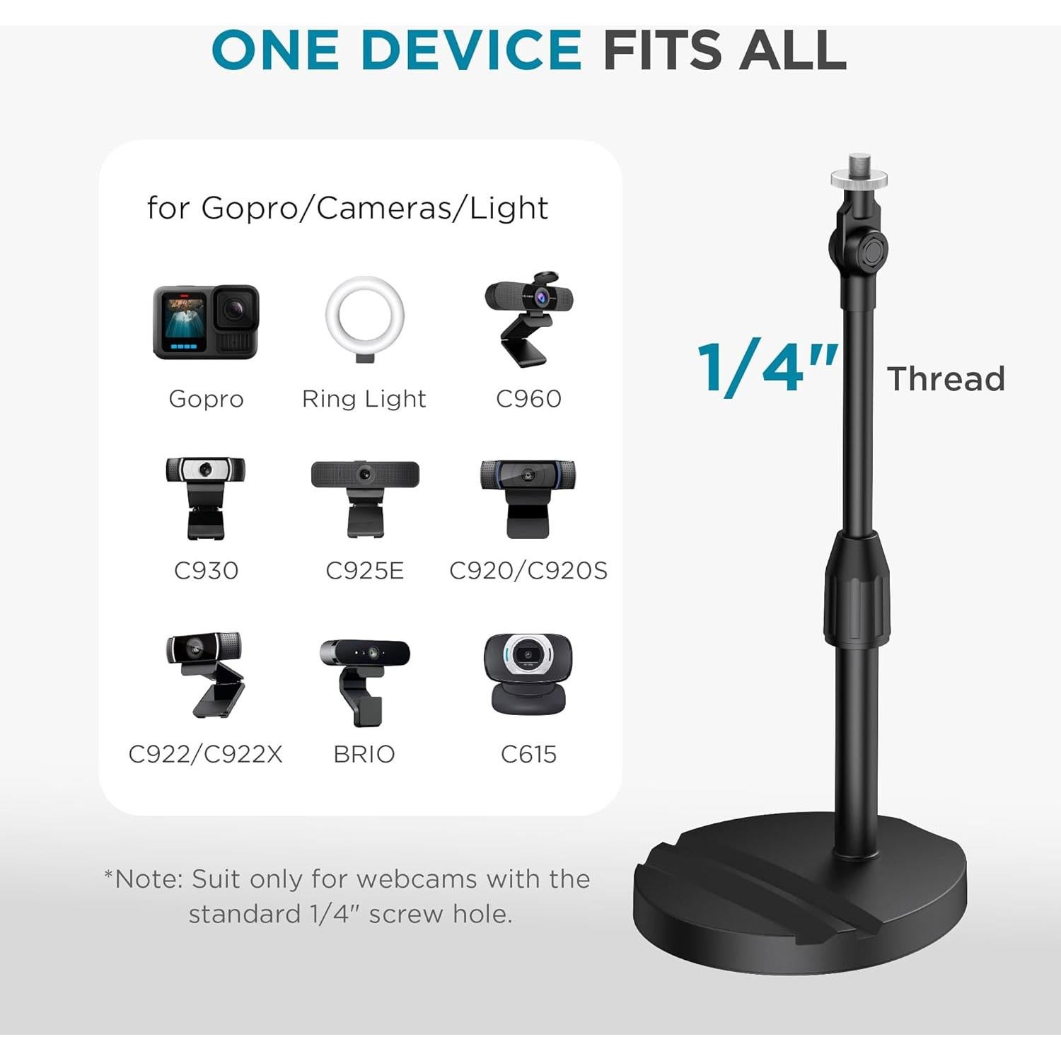 Soporte Telescópico para Webcam InnoGear WTS29 con Soporte para Teléfono