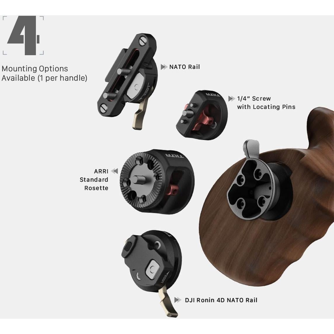 Mango de Madera Tilta TA-AWH8-R-B Ergonómico Riel NATO