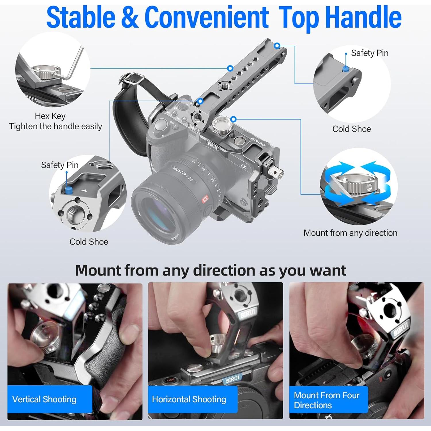 Kit de jaula SIRUI para cámara Sony FX3 FX30 con mango