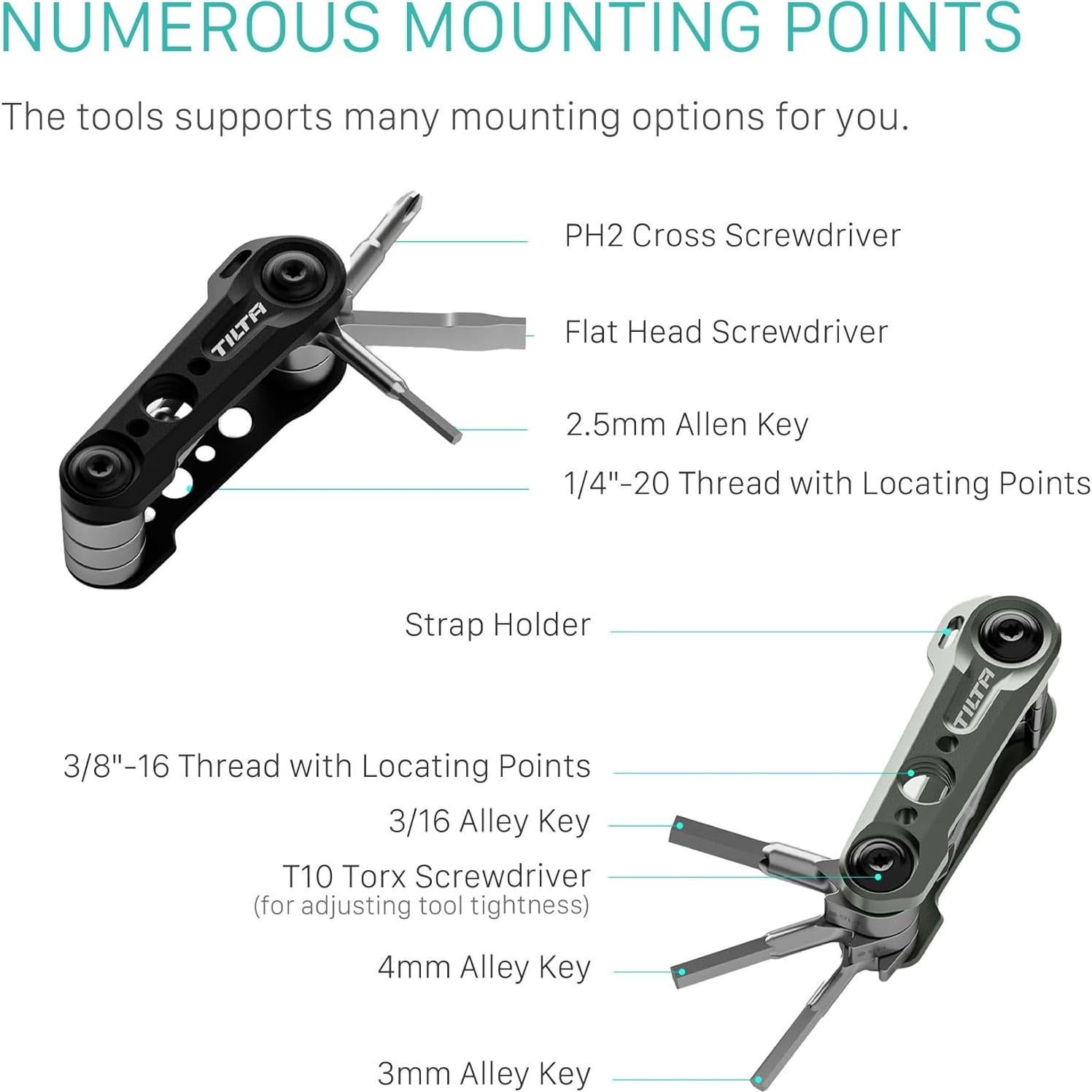 Kit de Herramientas Mini Multifuncional Tilta TA-MMT-SG Verde