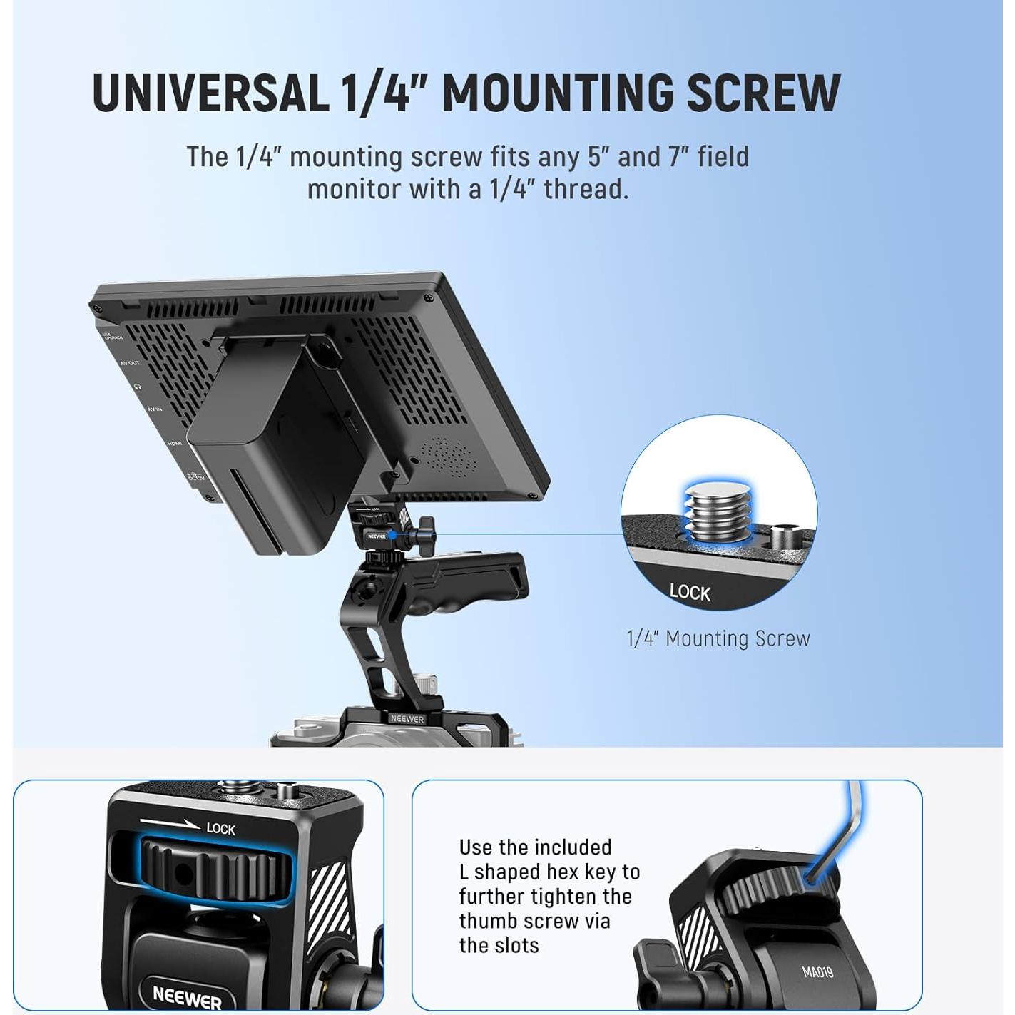 Soporte de Monitor NEEWER 5" y 7" con Giro 360° y Inclinación 180°