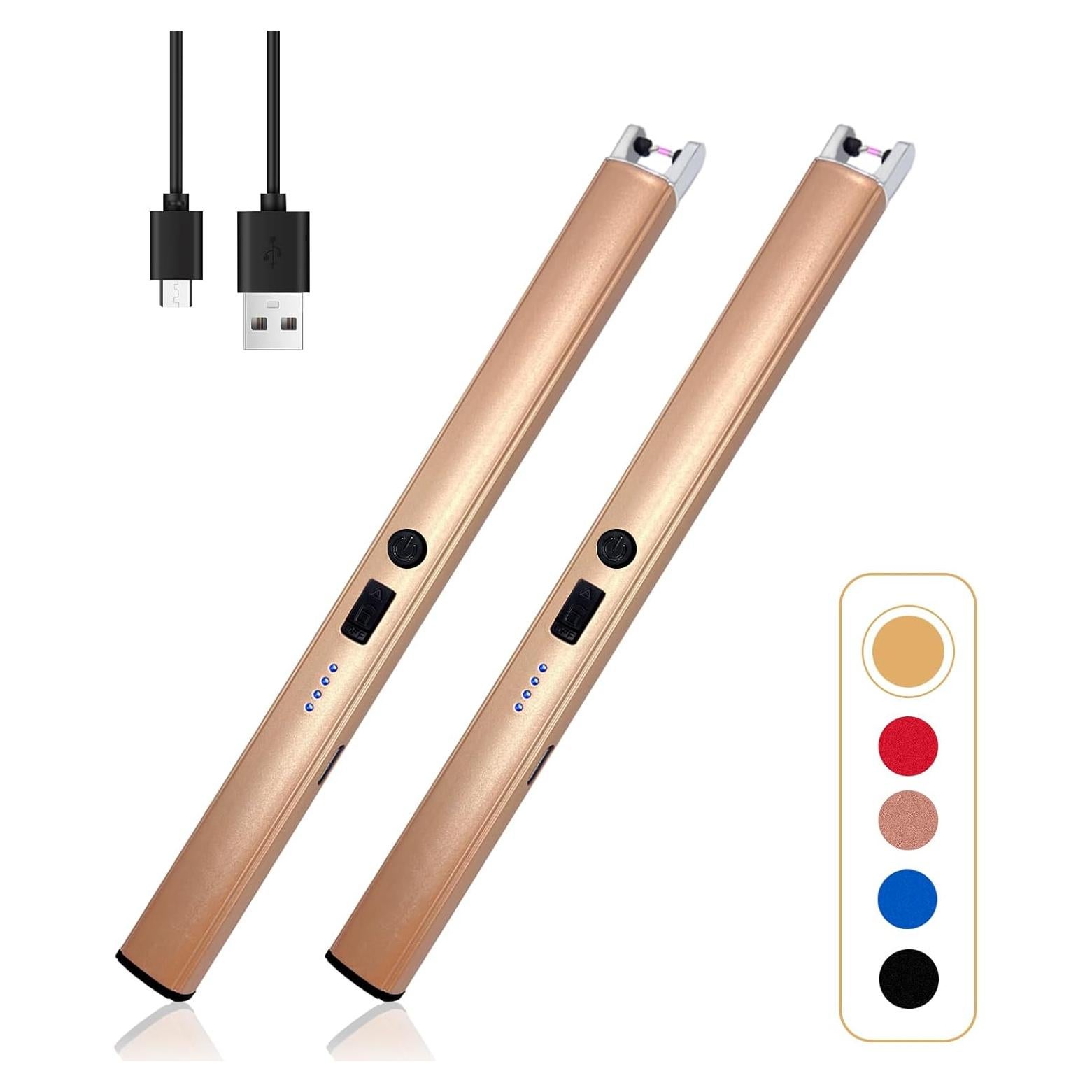 Encendedor Eléctrico Sin Llama Beyio Oro Champán Recargable