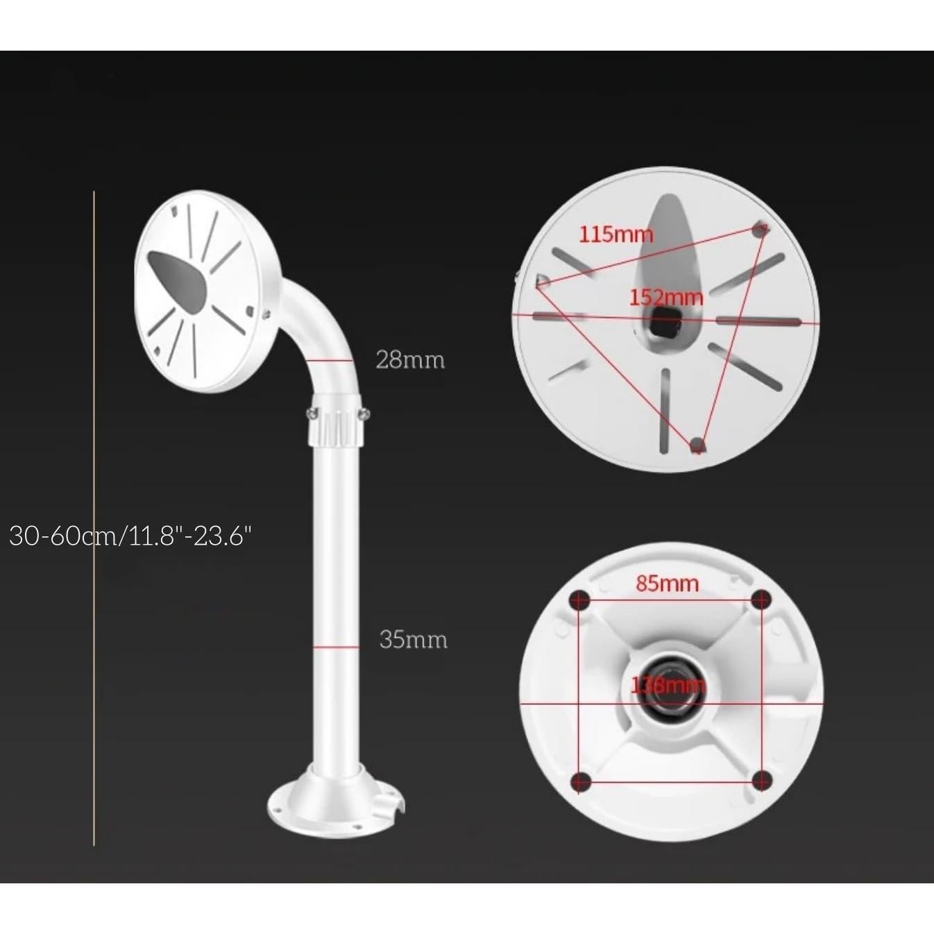 Soporte de cámara ajustable Coolotic 30-60 cm metal para CCTV