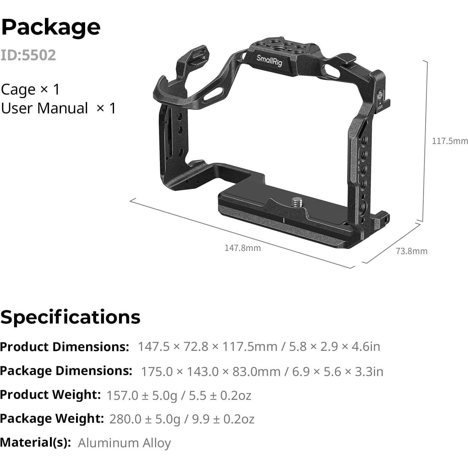 Jaula SmallRig 5502 para Panasonic S1R II/S1 II/G9 II/S5 II