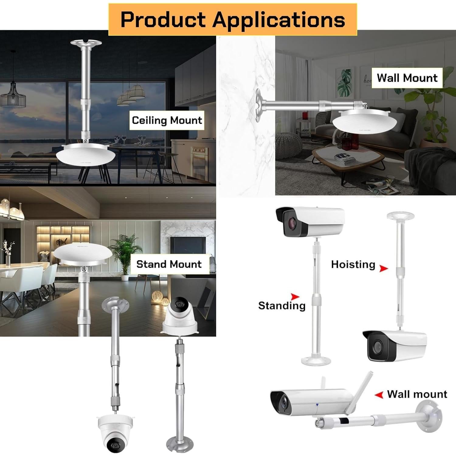 Soporte de Techo Extensible CTXSUMTEC para Cámaras Dome 30-60cm