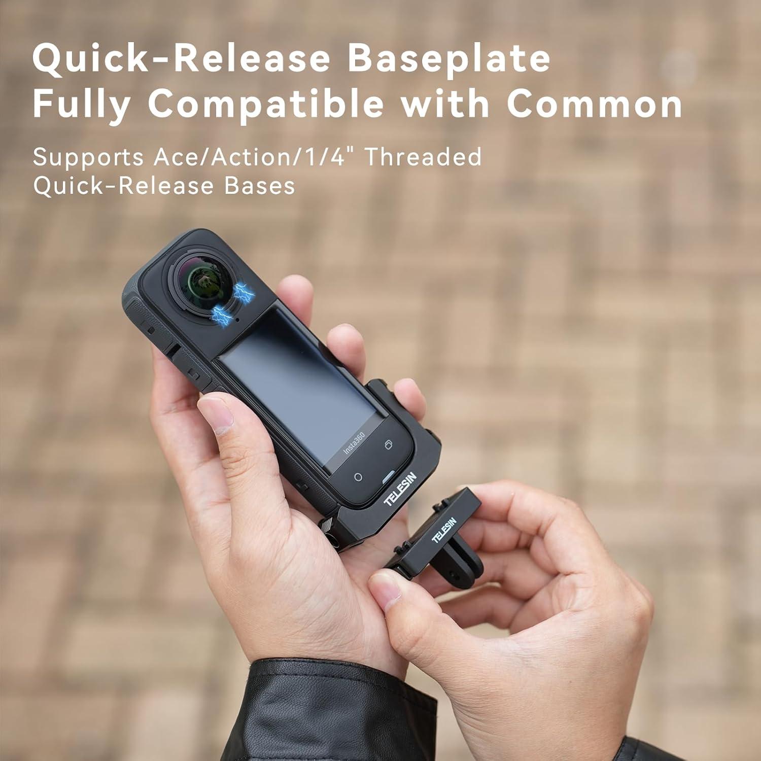 Soporte en L TELESIN para X4 - Aluminio, 90° Expandible